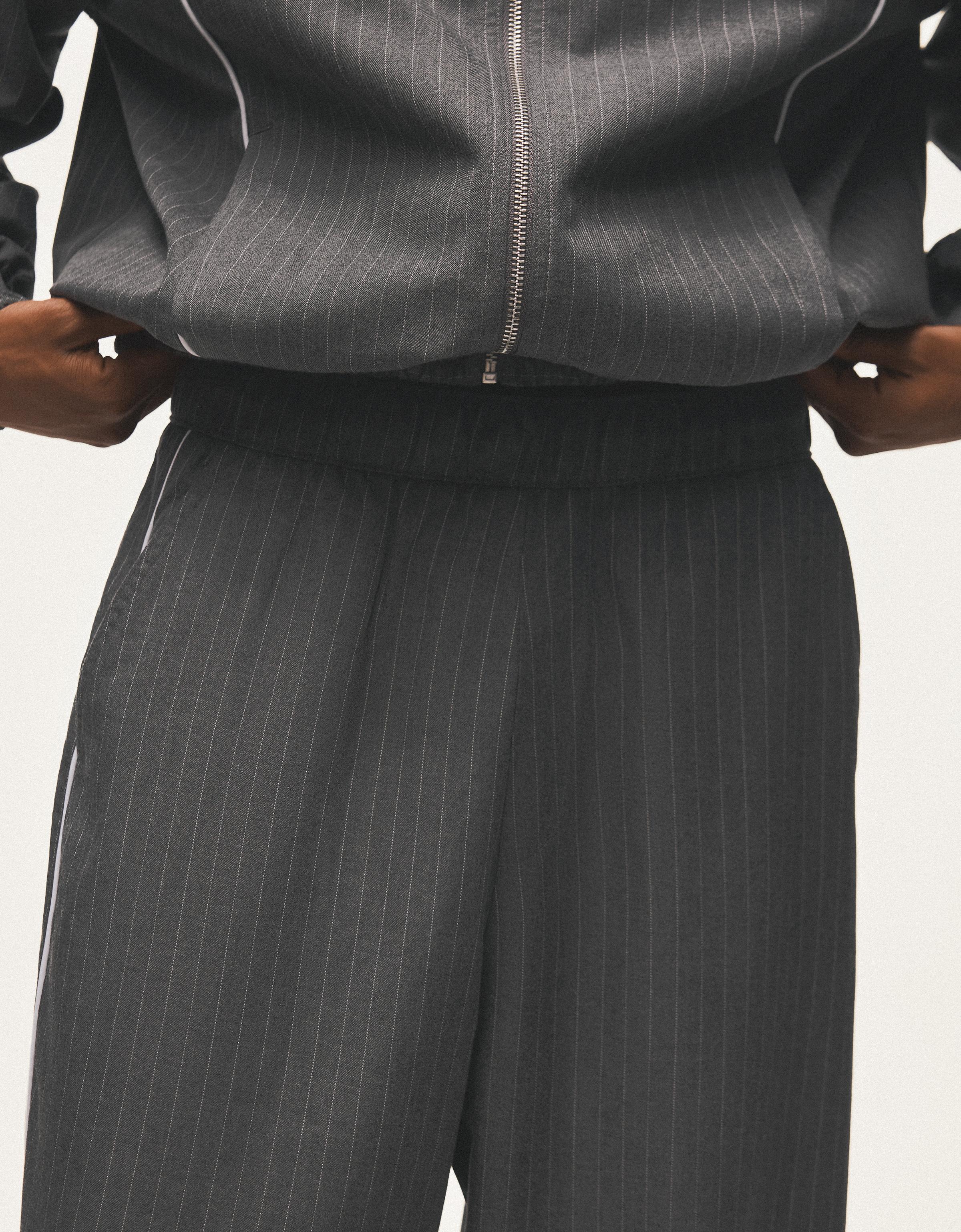 Pinstripe joggers — Mixed gray