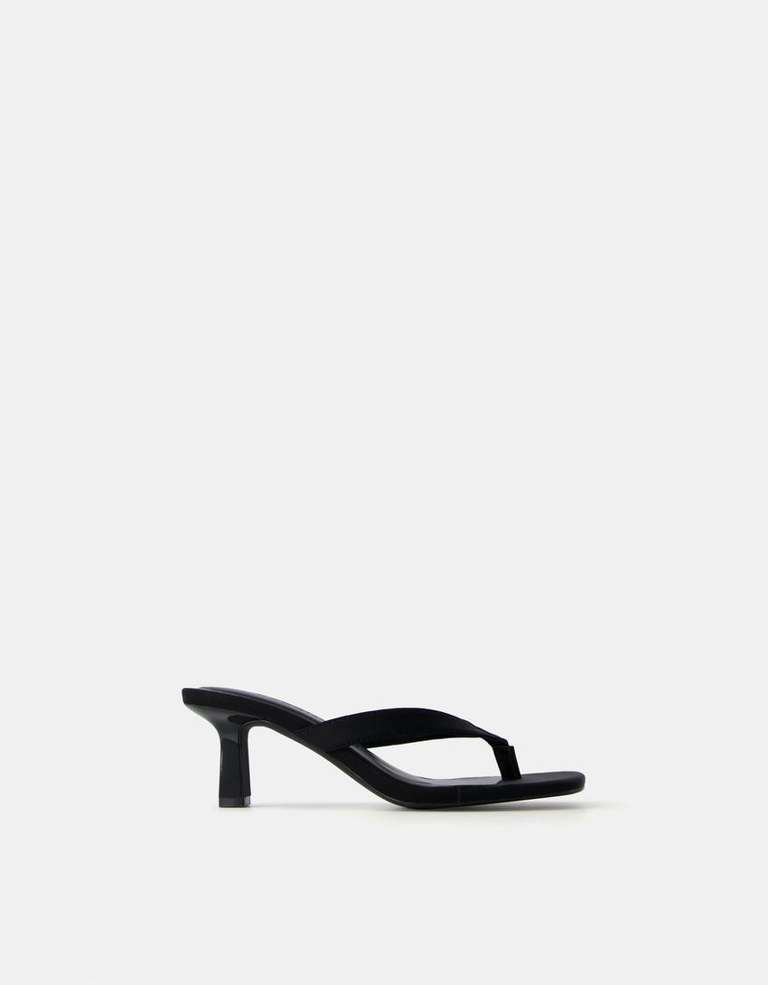 Sandales talon kitten heel-Noir