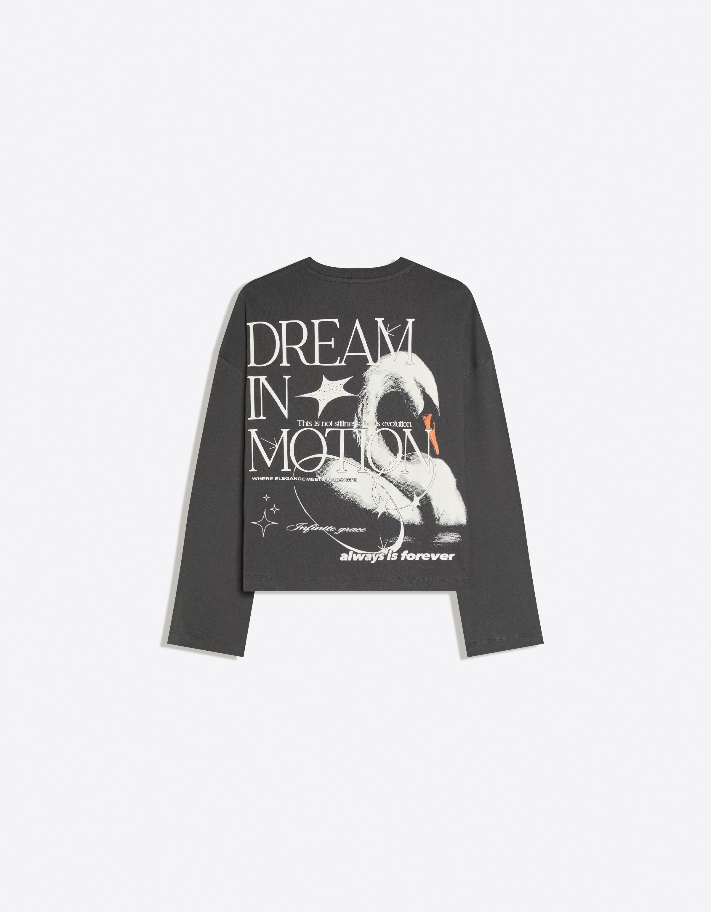 Oversize long-sleeve print T-shirt