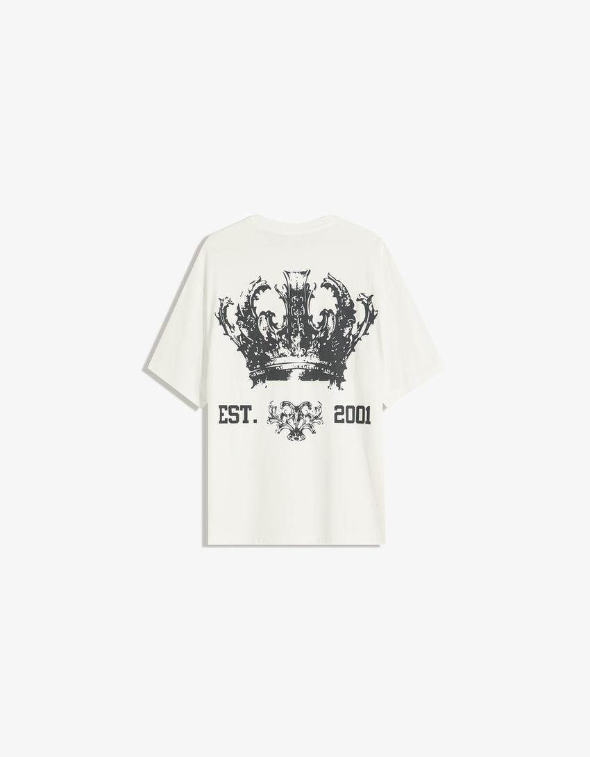 Short sleeve T-shirt with print-Off white-5