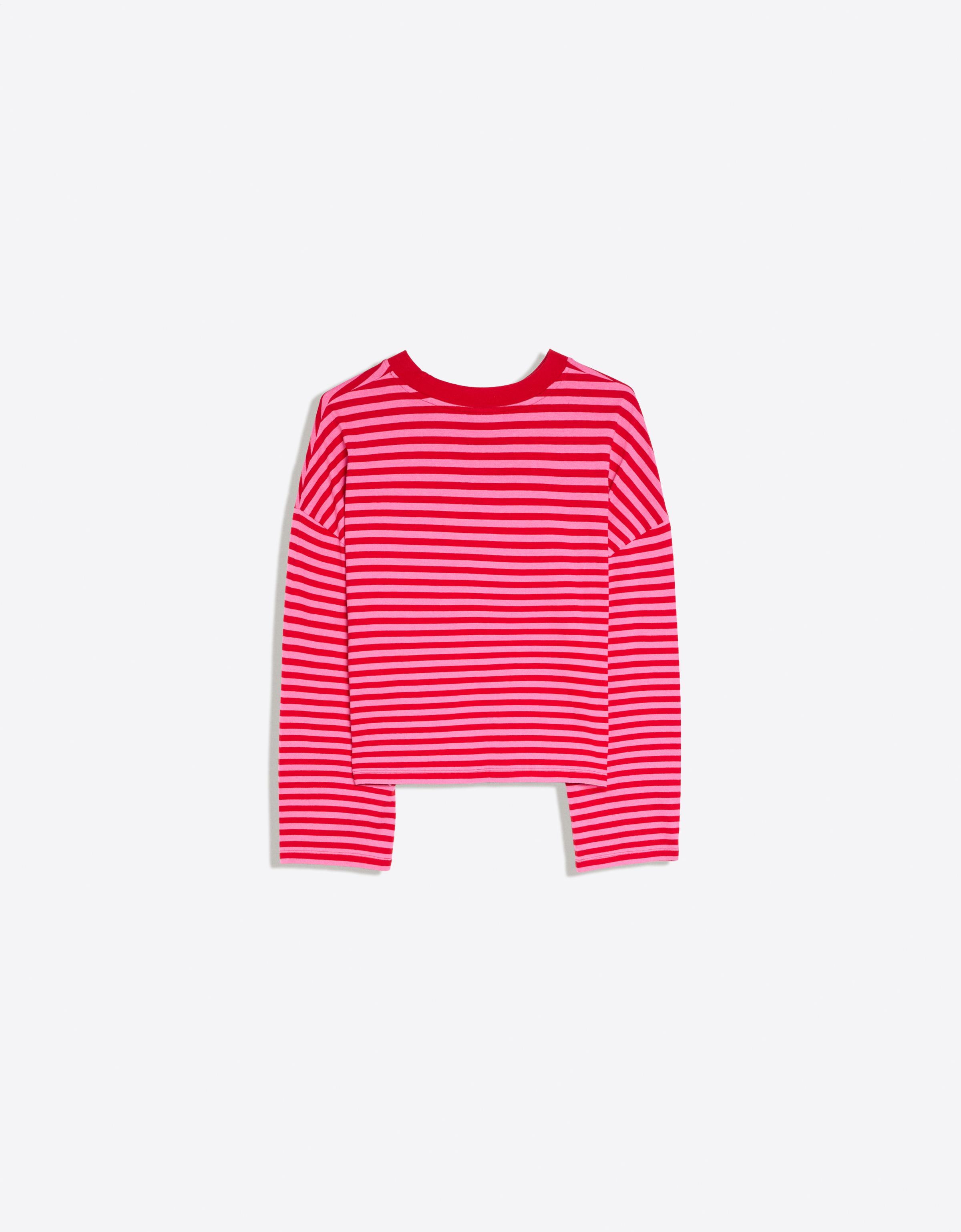 Bershka Boxy fit çizgili uzun kollu tişört görsel 8