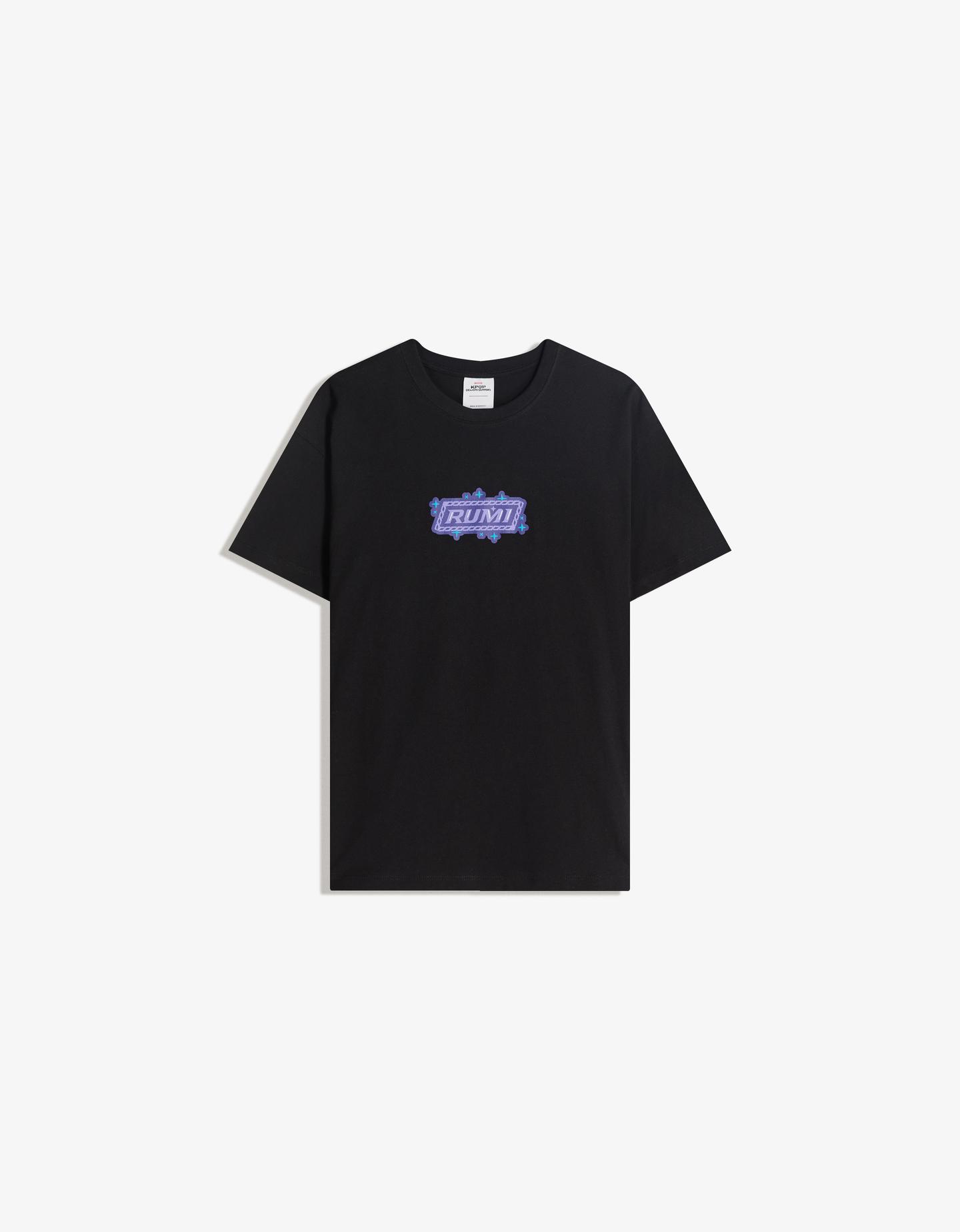 Bershka koszulka kpop demon hunters huntr/x z krótkim rękawem i nadrukiem czarny