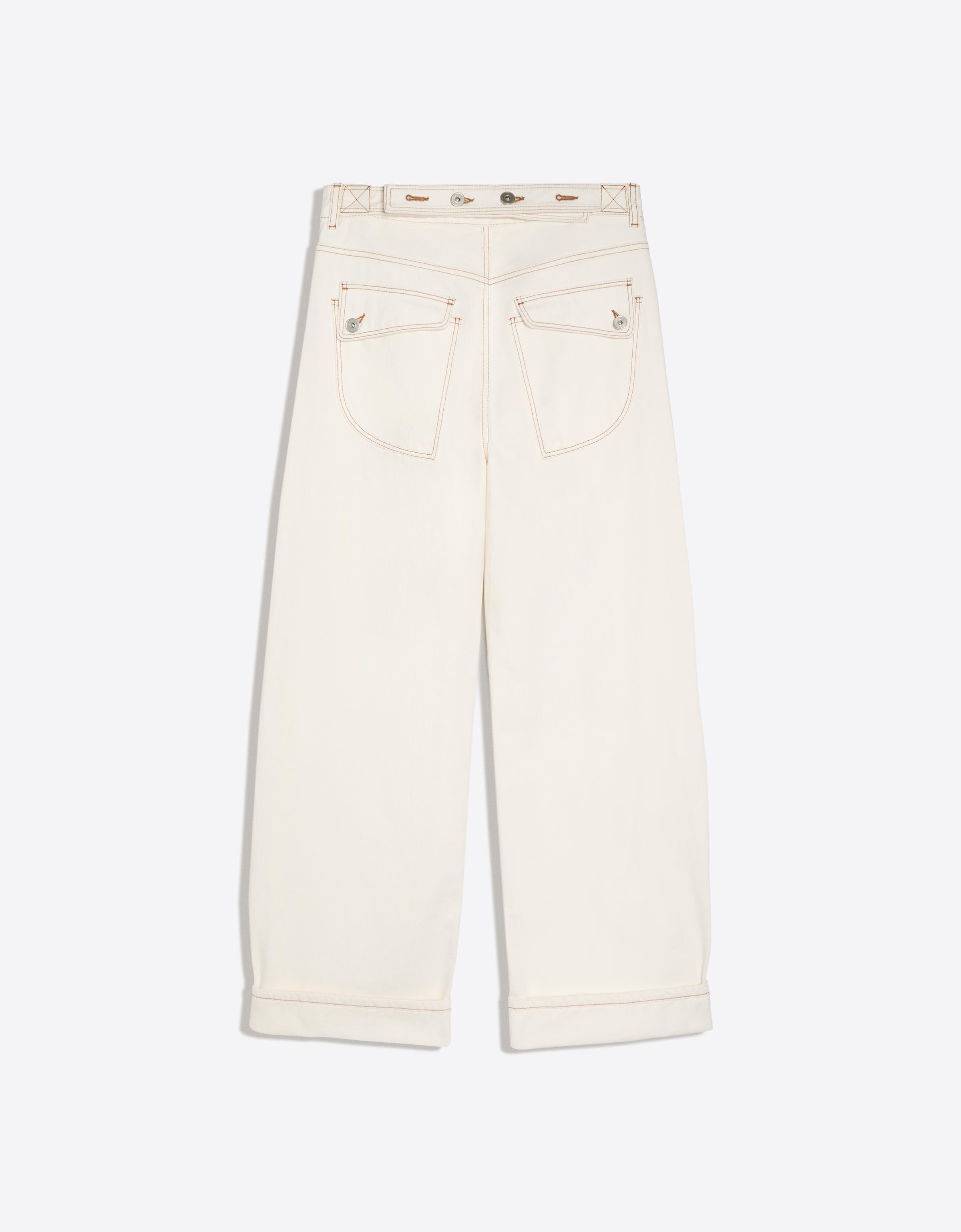 Ripped balloon fit jeans with back buckle — Cream