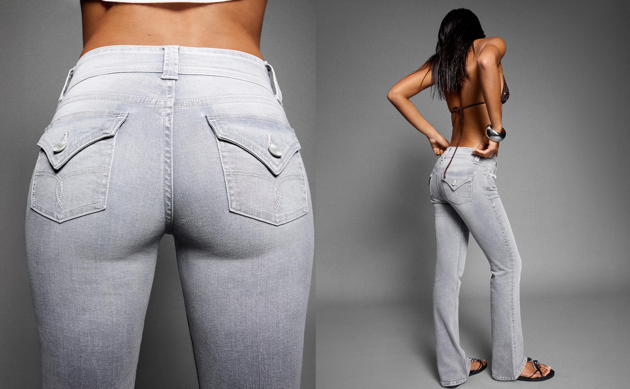 Düşük bel kapaklı bootcut jean - Görsel 19