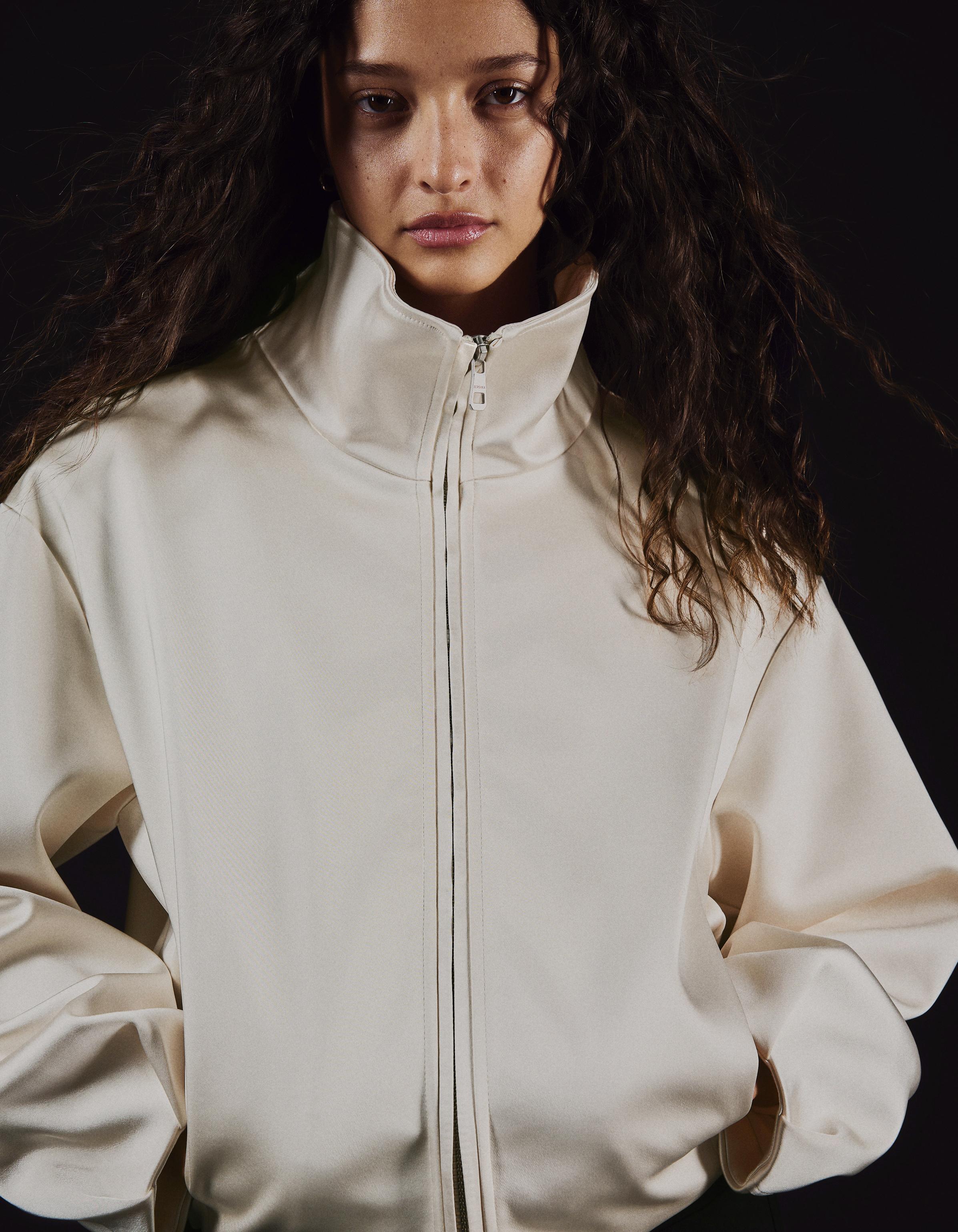 Satin high-neck jacket