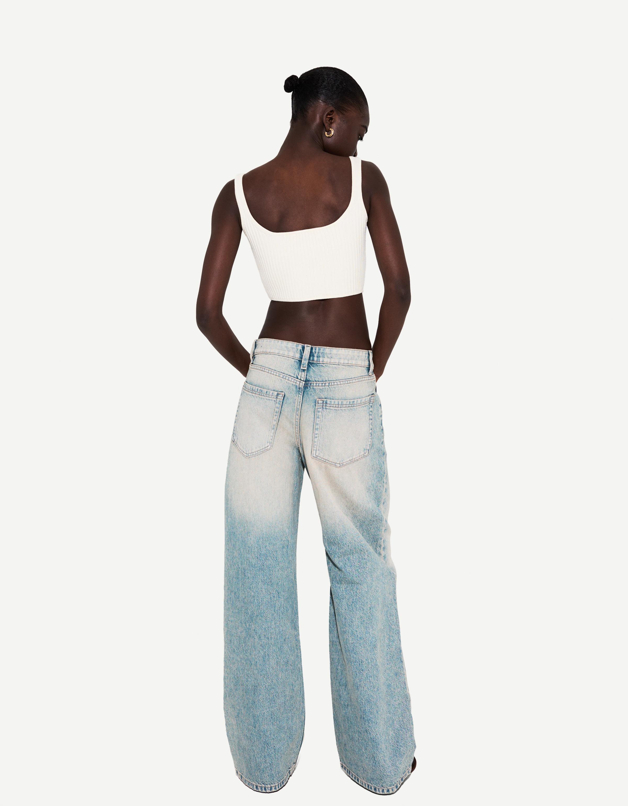 Bershka Jeans Im Baggy-Hosen-Fit Damen 34 Ausgewaschenes Blau