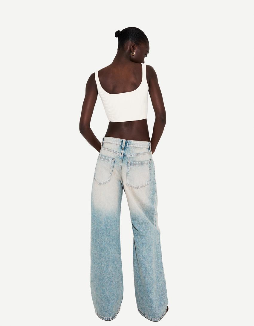 Fit Jeans Jeans A Palazzo Bershka Bershka Ultra Wide Leg Jeans In