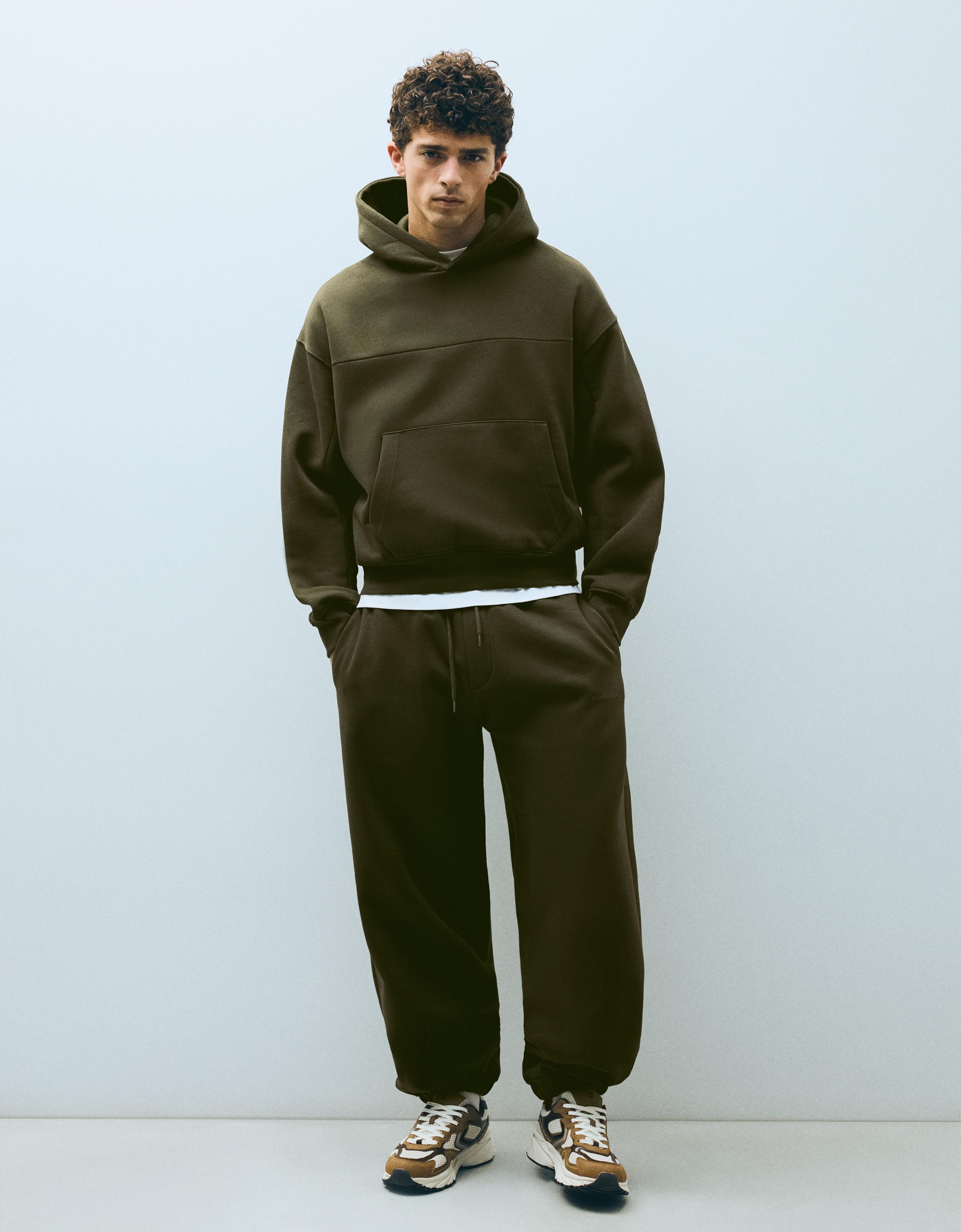 Bershka Pantalón Jogger Hombre Verde