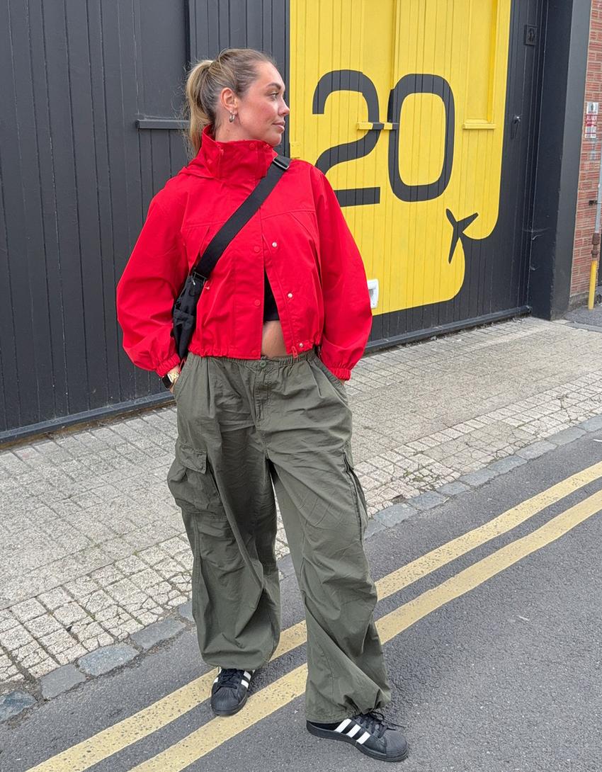 Pantalon cargo parachute-Kaki