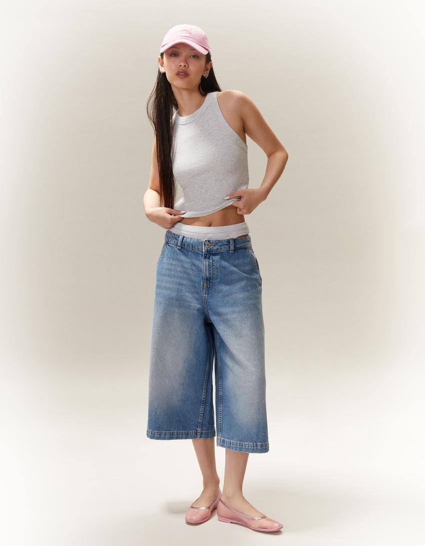 حذاء باليرينا مسطح من نسيج شبكي-زهري-1