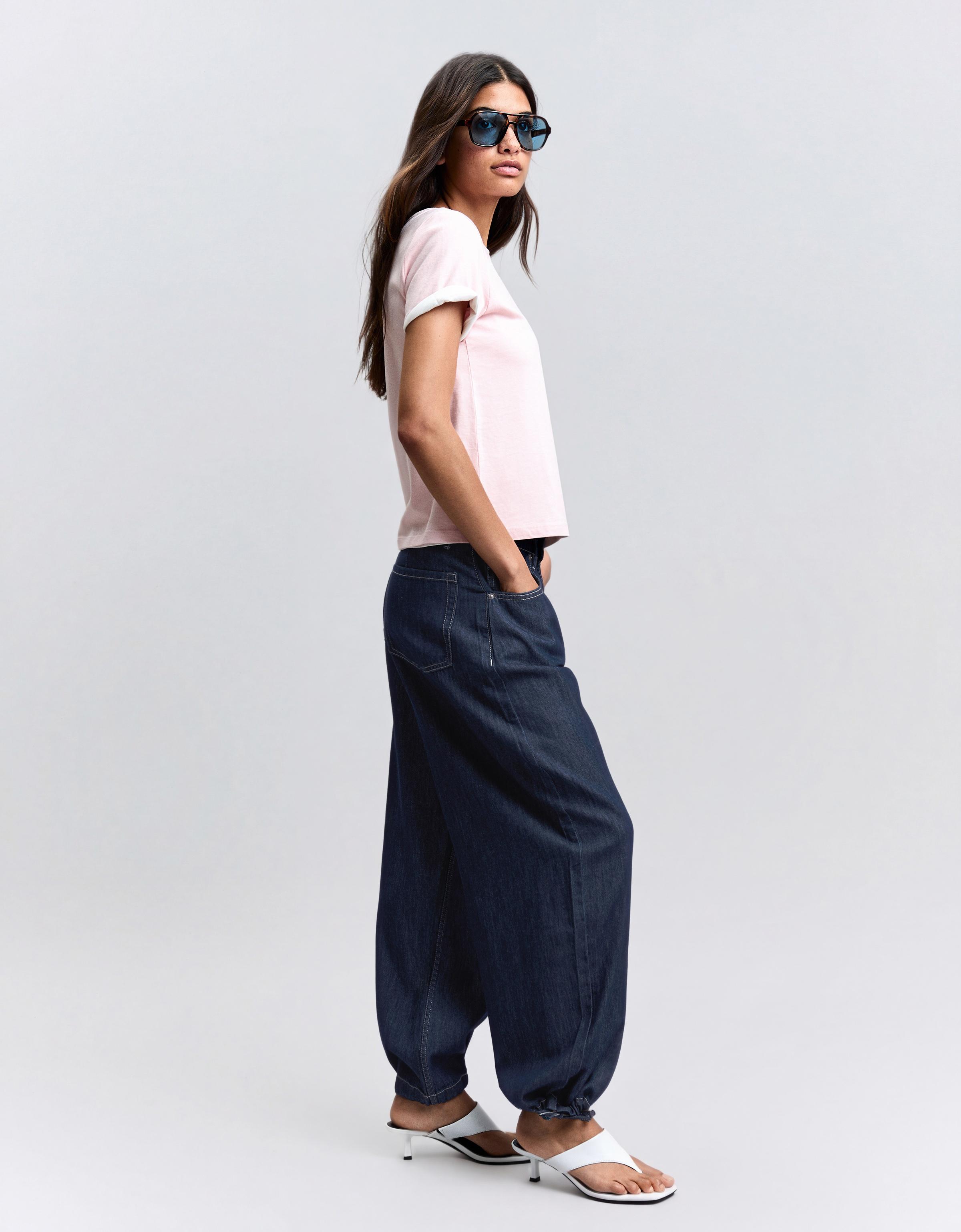 Düşük bel geniş paça balloon fit jean - Görsel 80