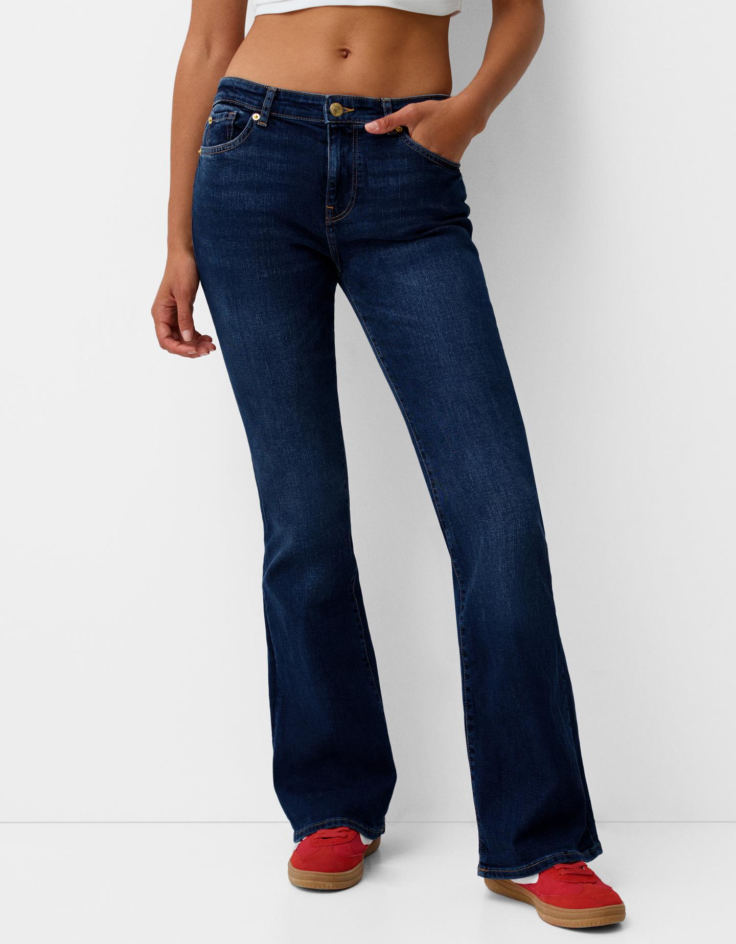 Bershka Jeans Flare Donna 40 (Eu 36) Azzurro