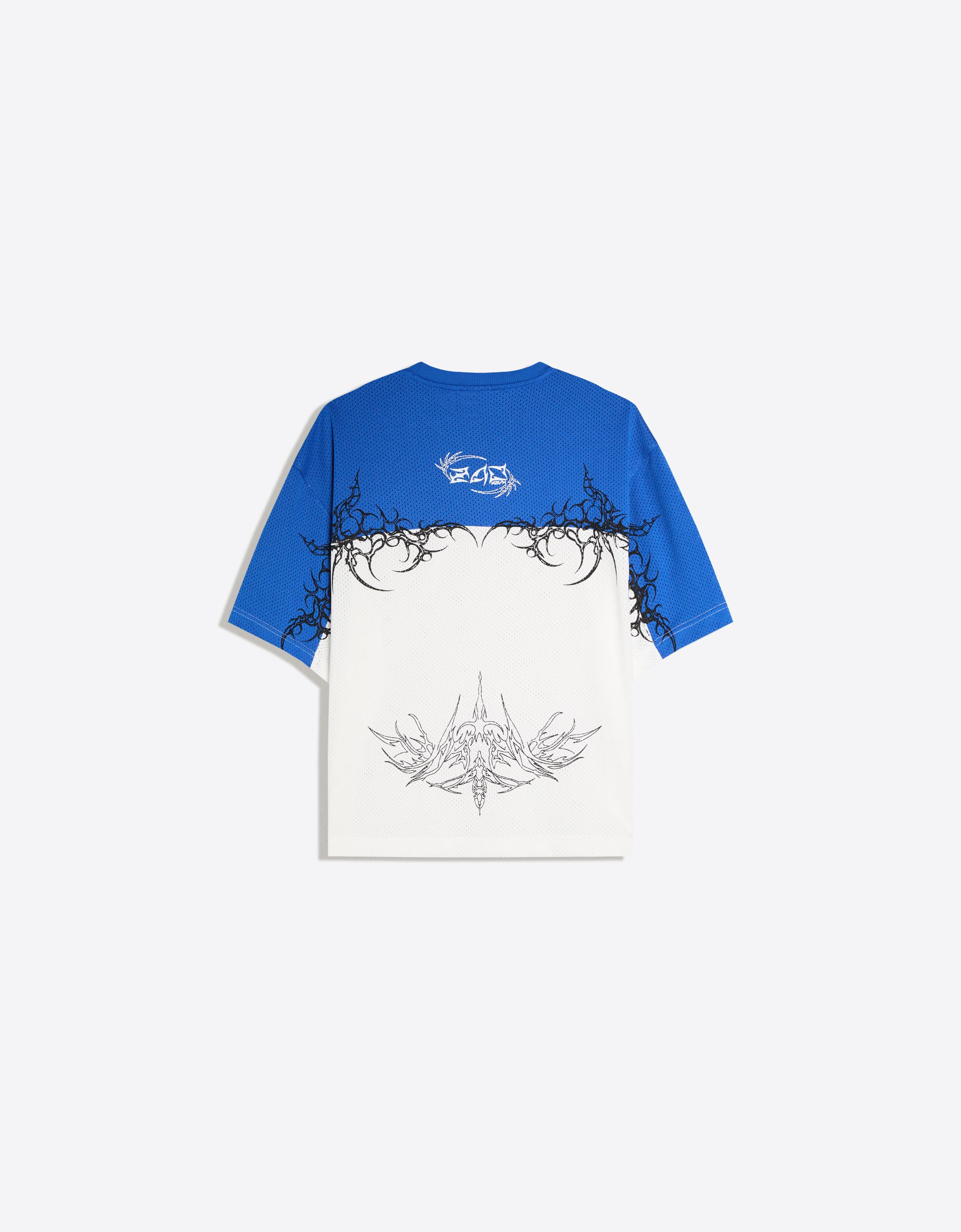 ADRIÁN MILLS short sleeve mesh T-shirt — Blue