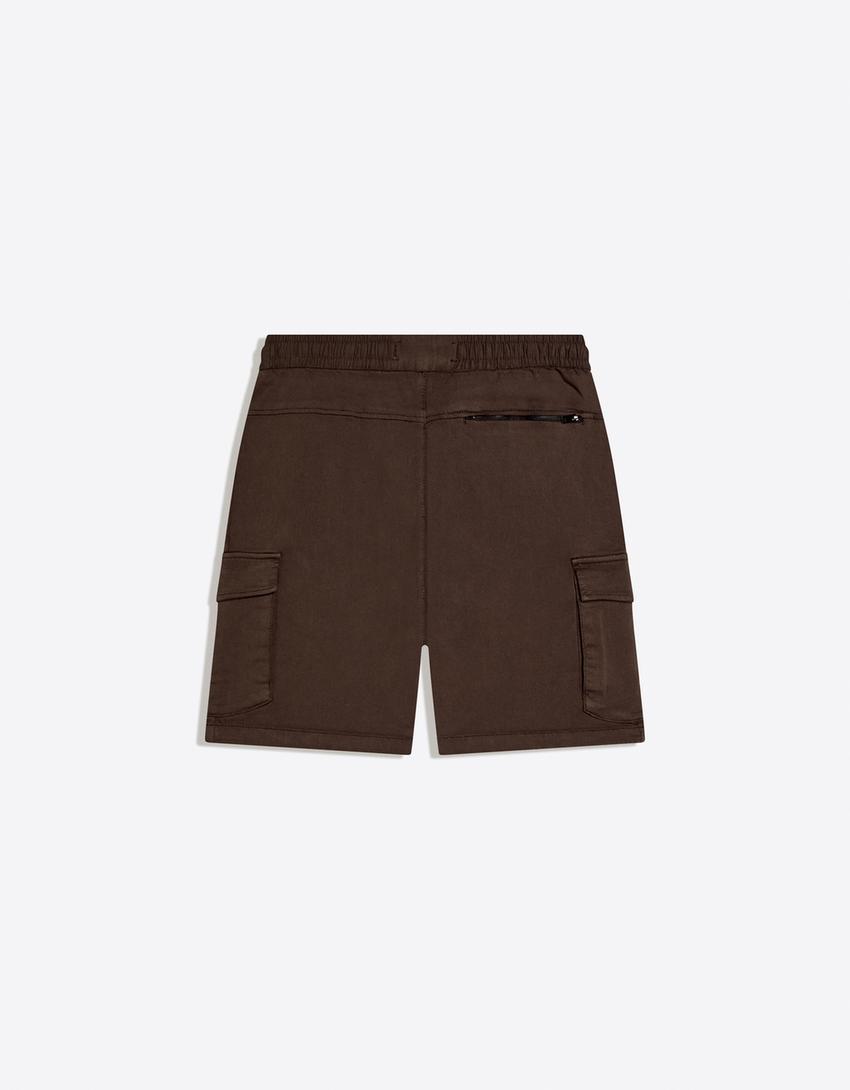 Regular cargo Bermuda shorts-Brown
