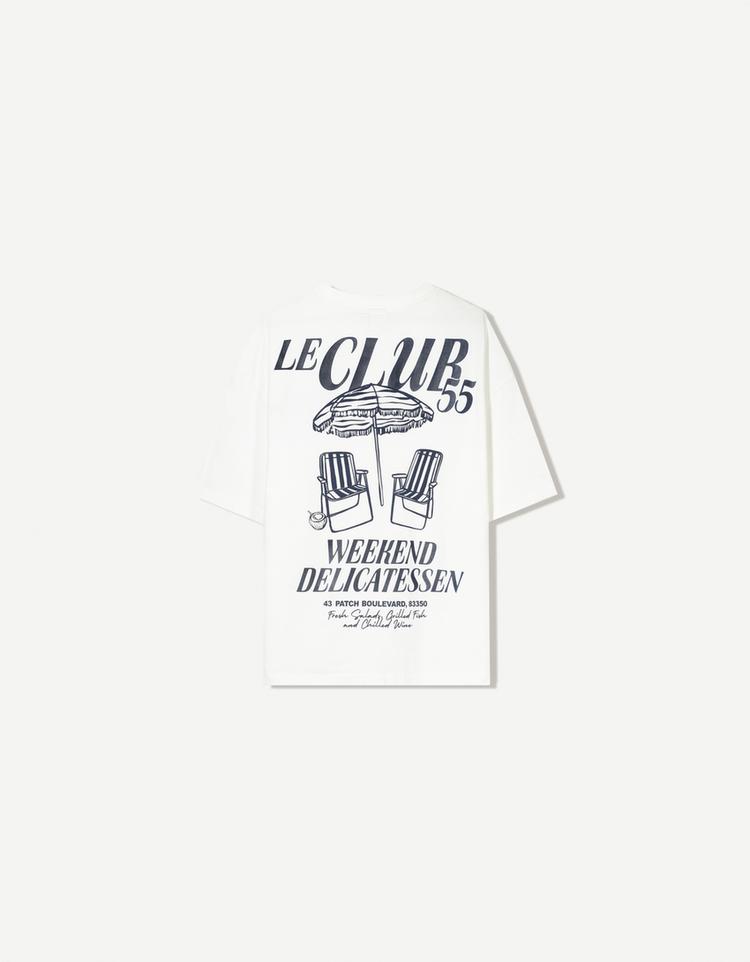 Desenli kısa kollu oversize t-shirt