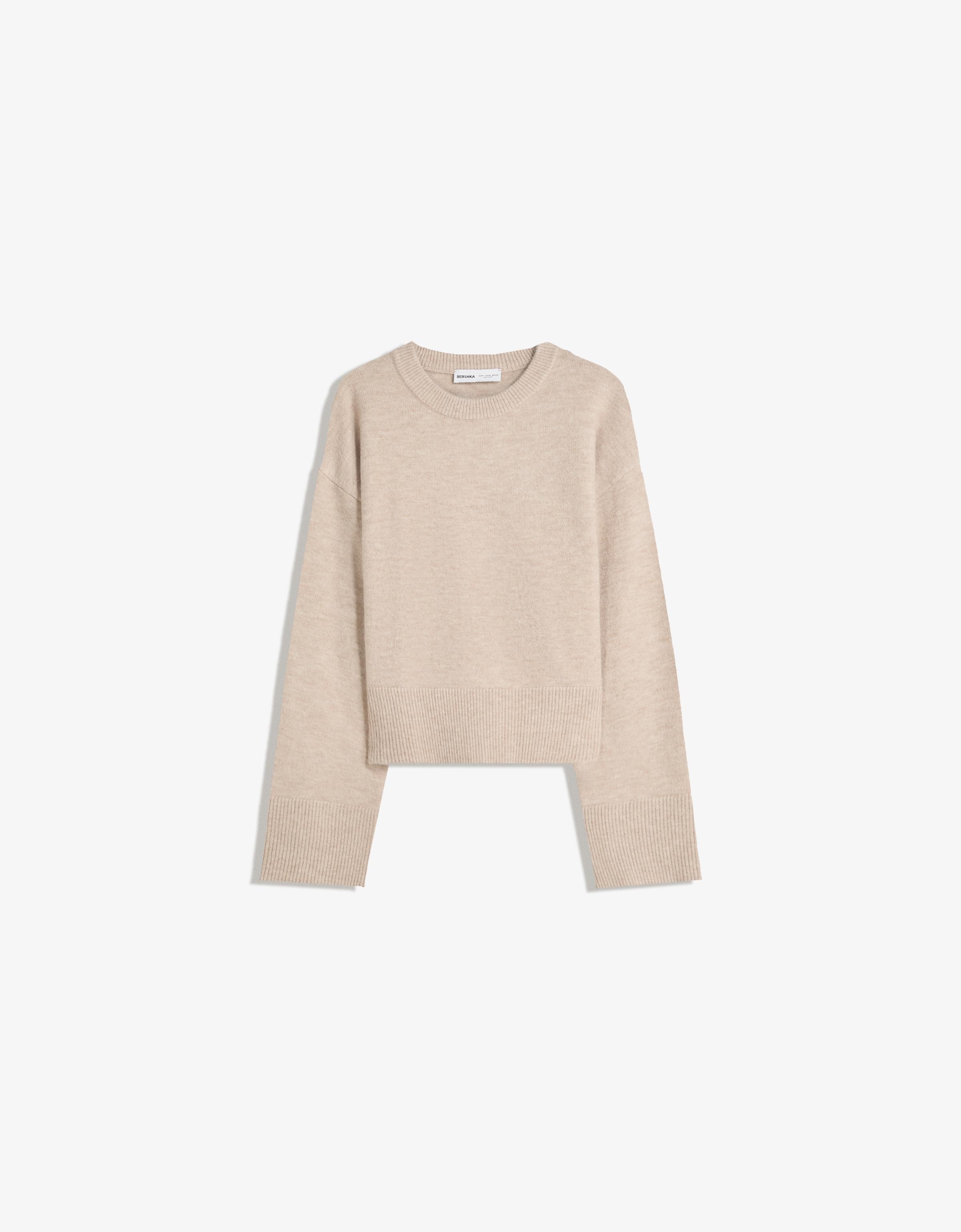 Bershka Oversize-Pullover Mit Rippsaum Damen Xl Sandfarbe