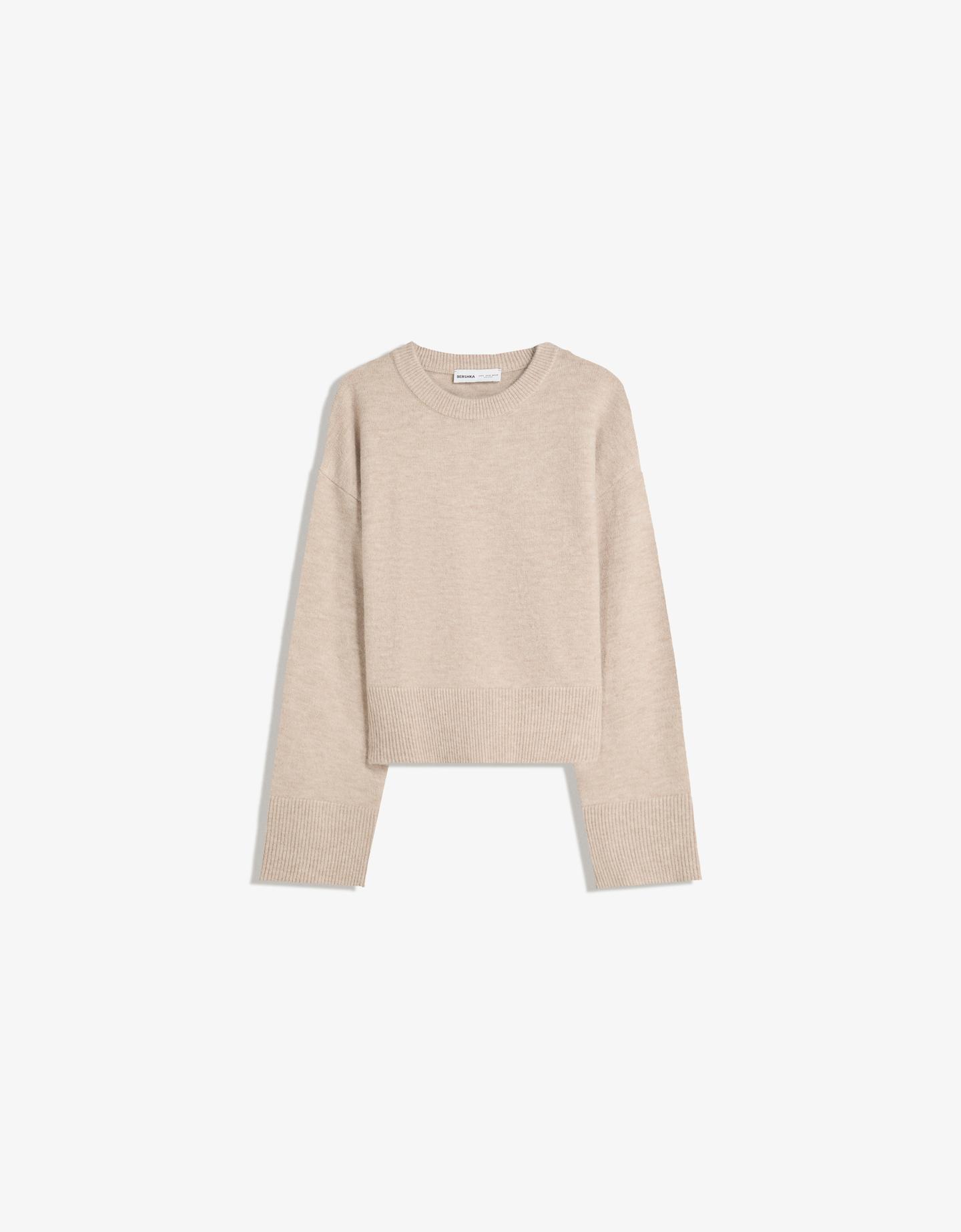 Bershka sweter oversize dół rib piaskowy