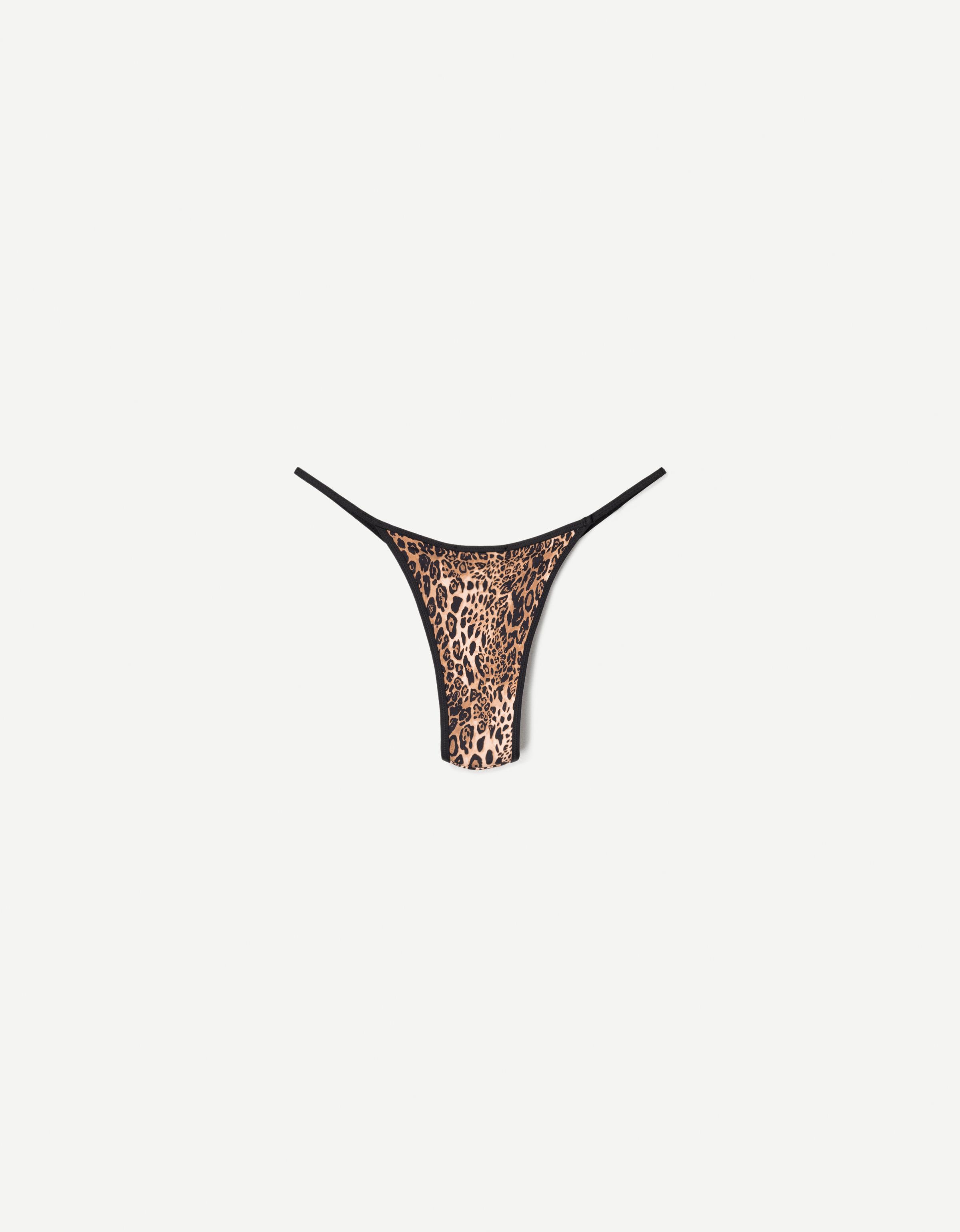 Reversible animal print bikini briefs
