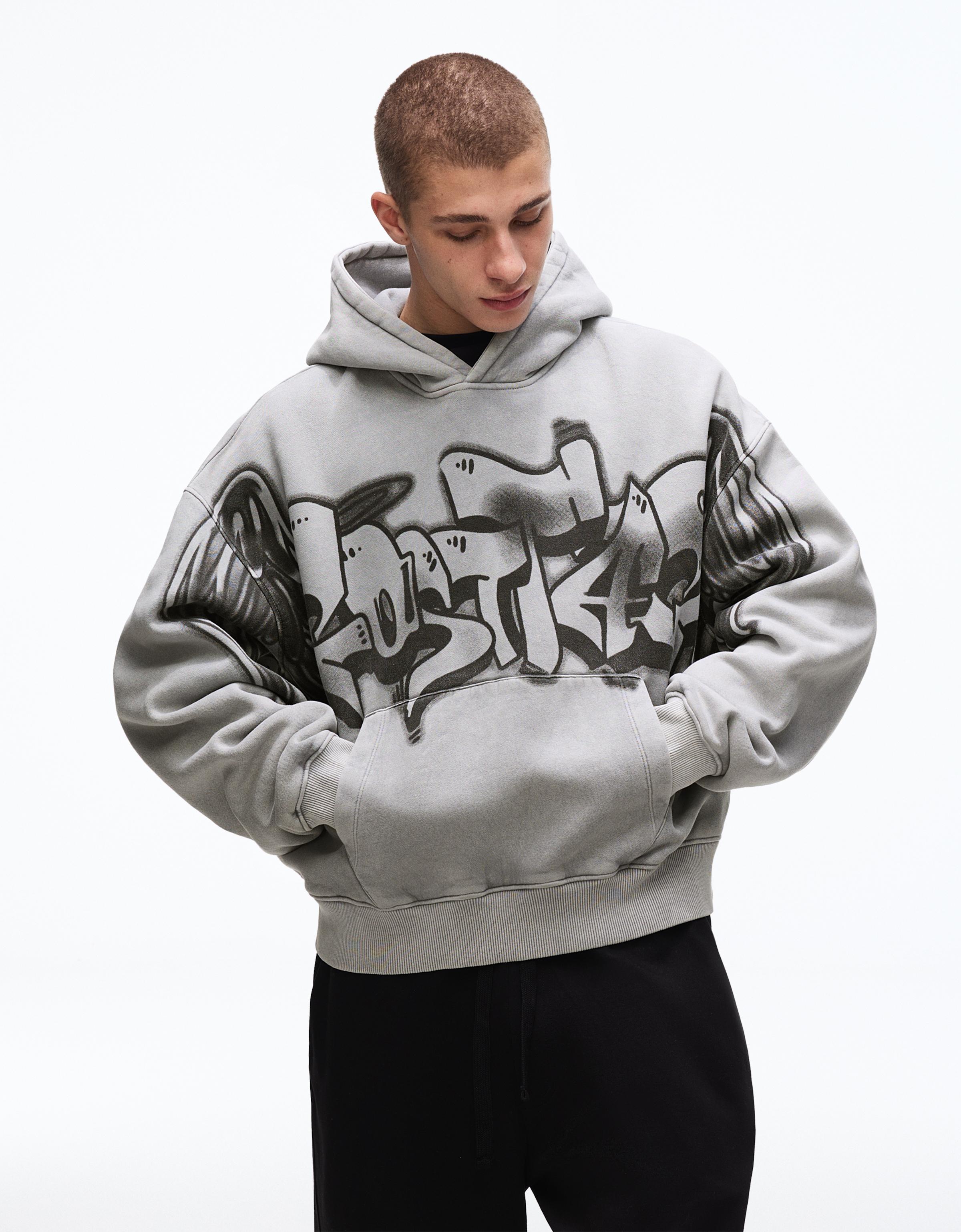 Baskılı kapüşonlu sweatshirt - Görsel 20