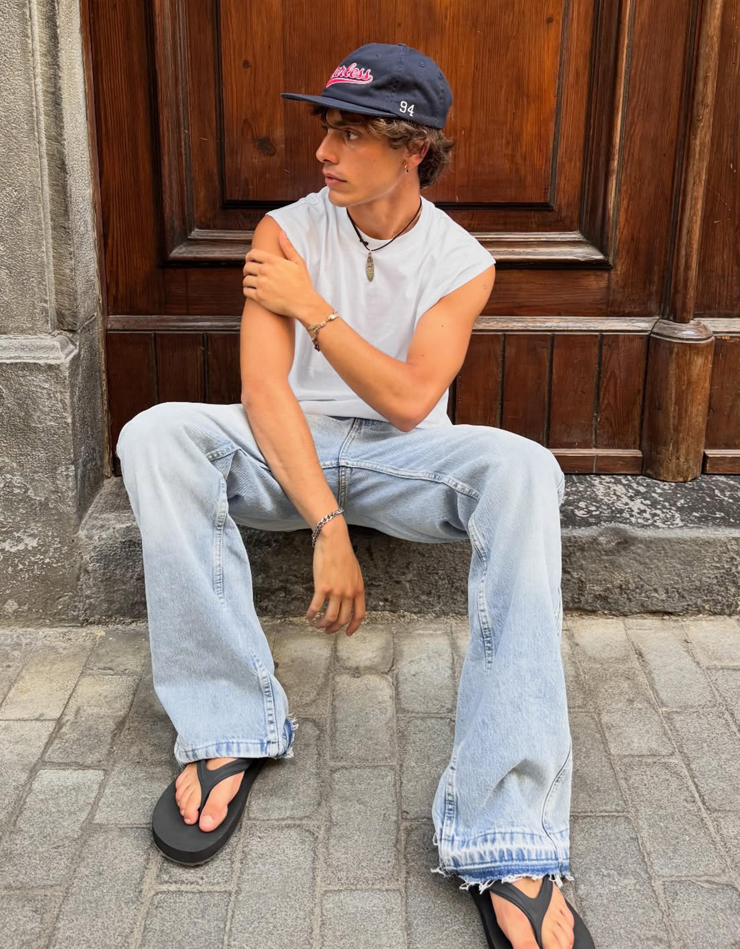 Straight flared jeans — Light blue