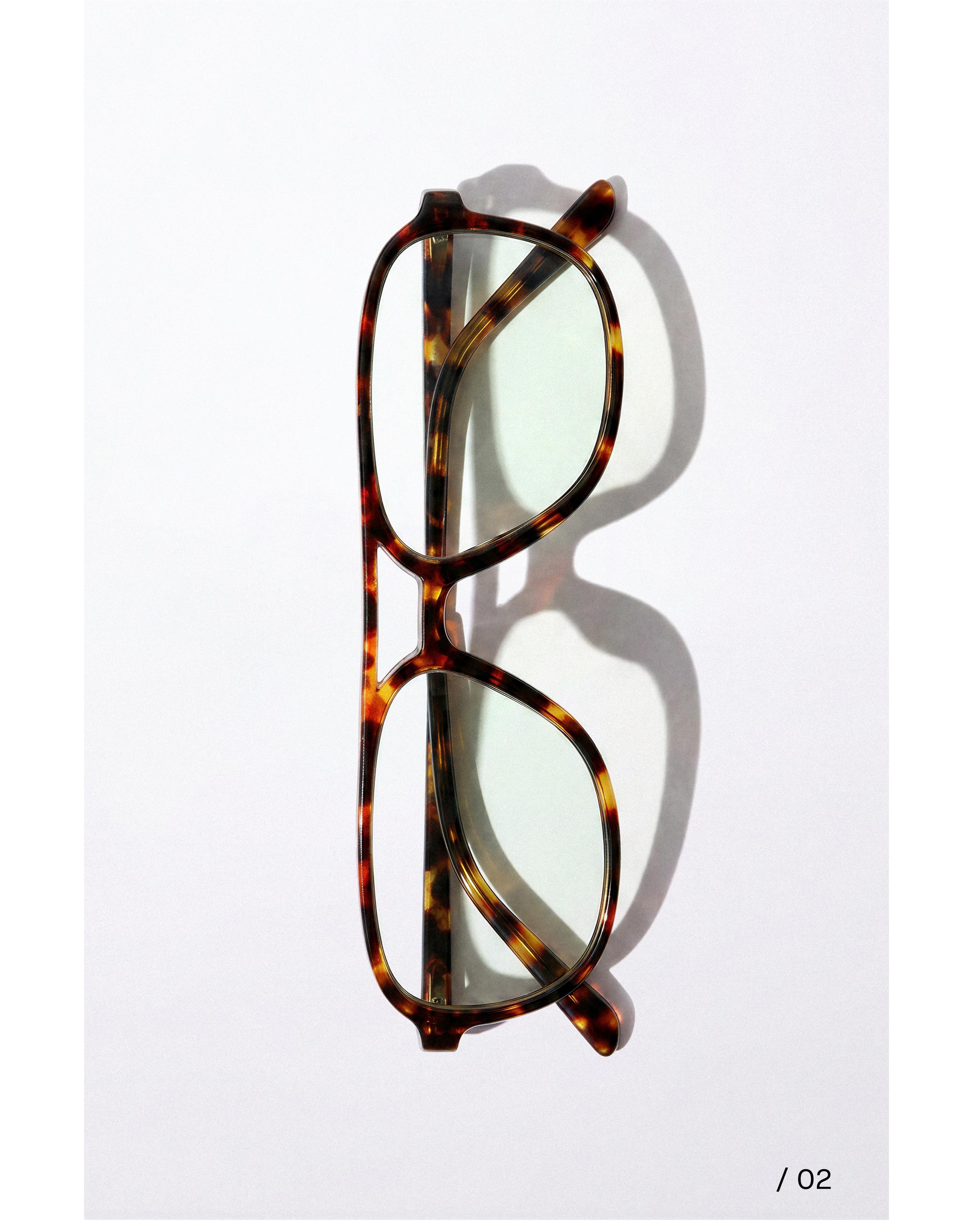 Retro plastic blue light glasses — Brown
