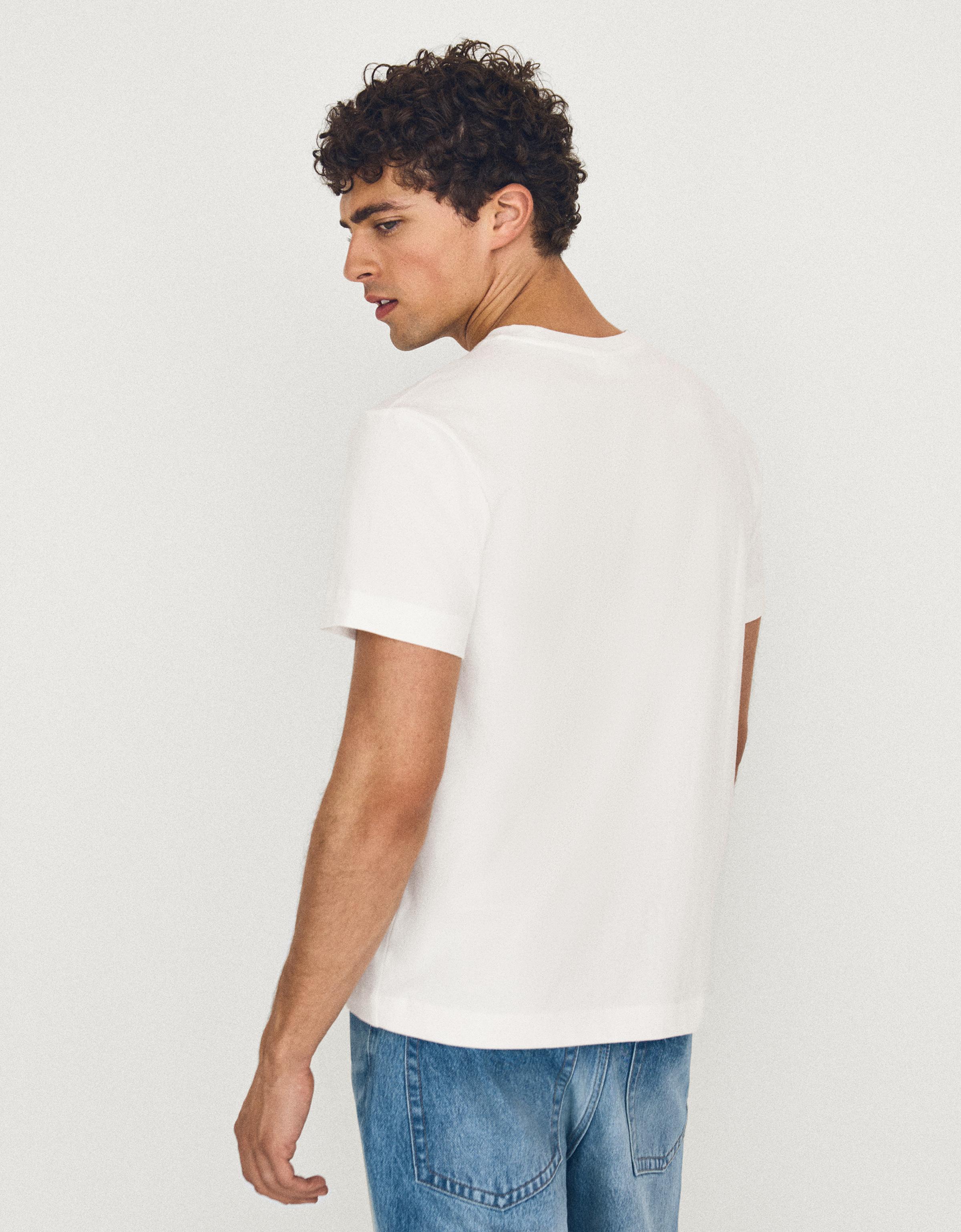 Small fit print T-shirt — White