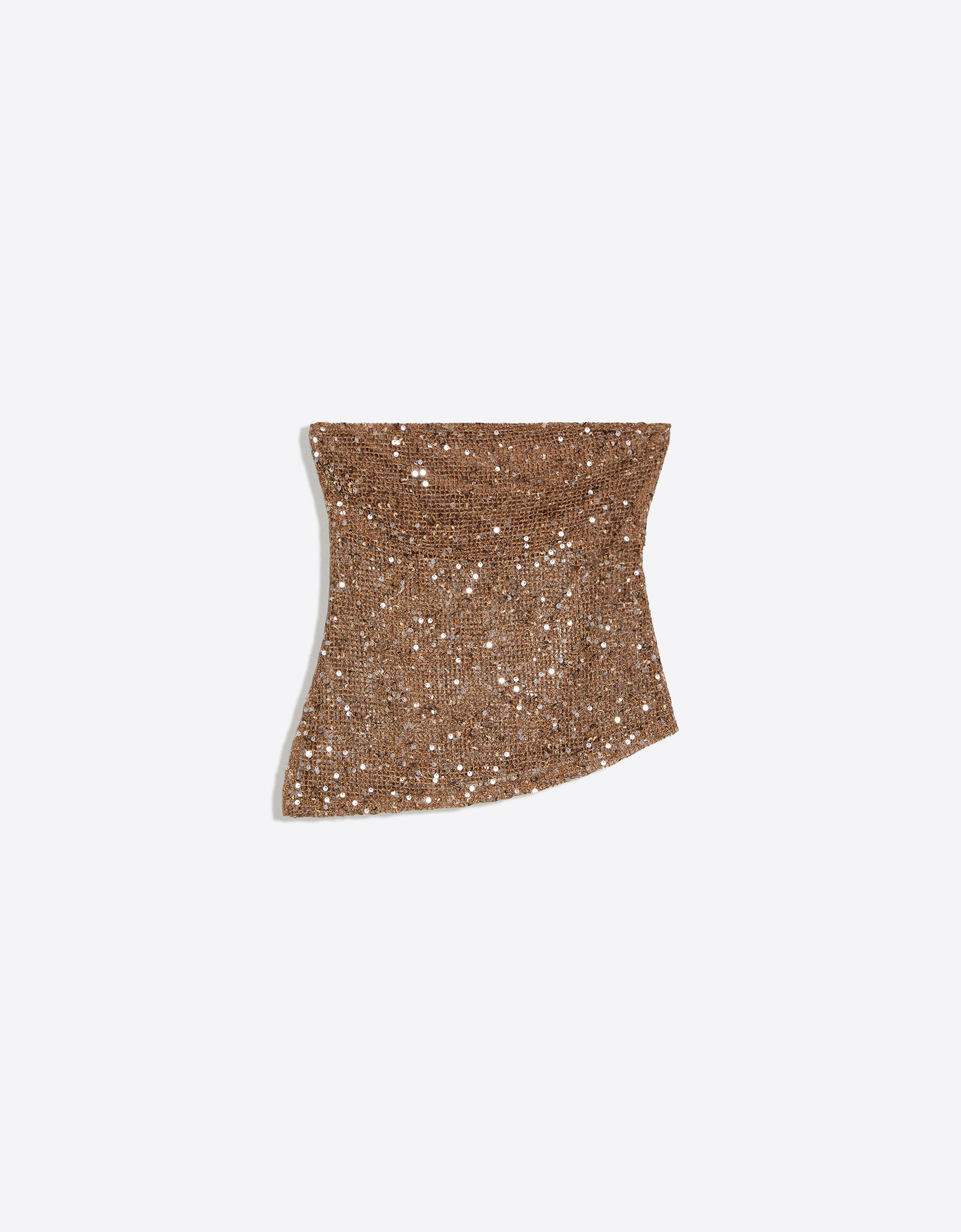 Bershka Pullu bandeau top görsel 2