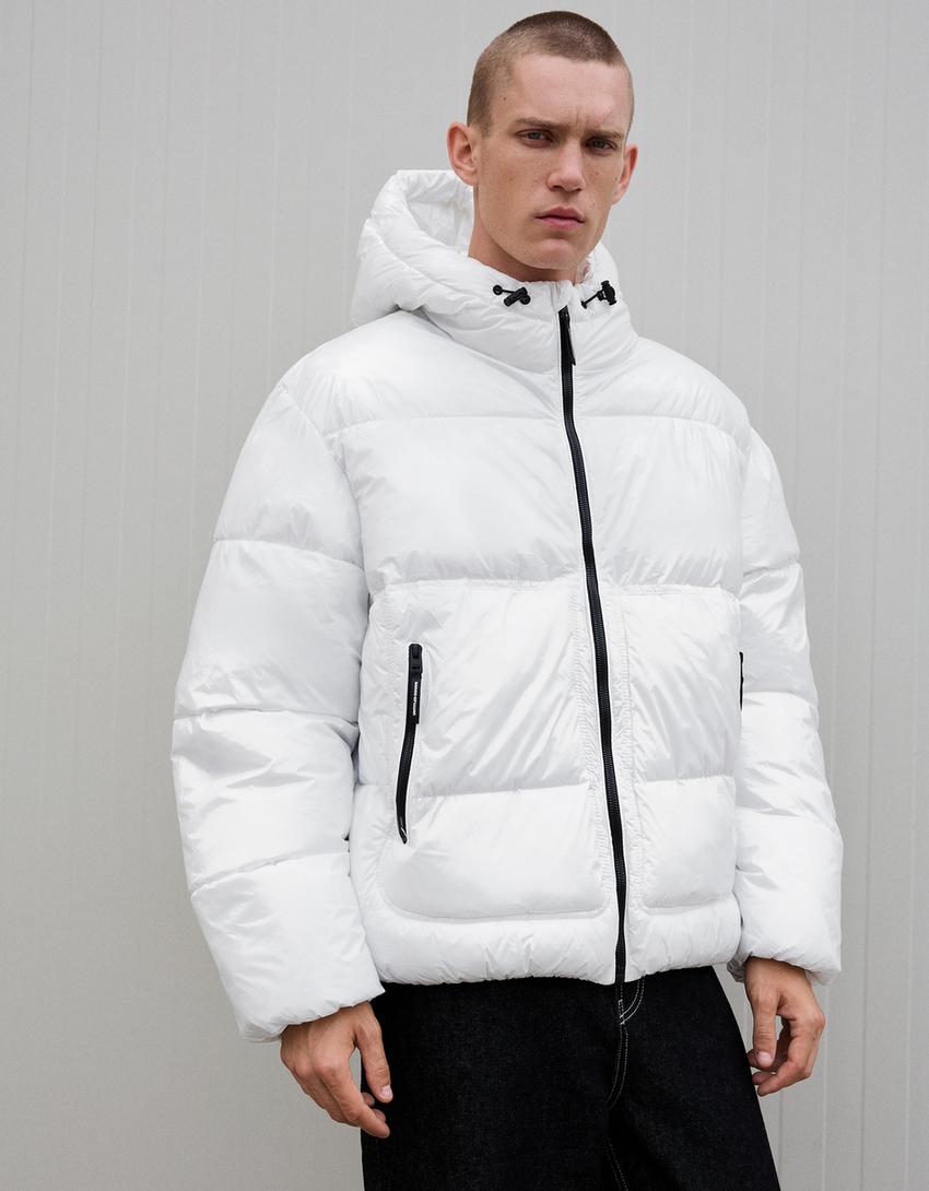 Doudoune capuche-Blanc-0