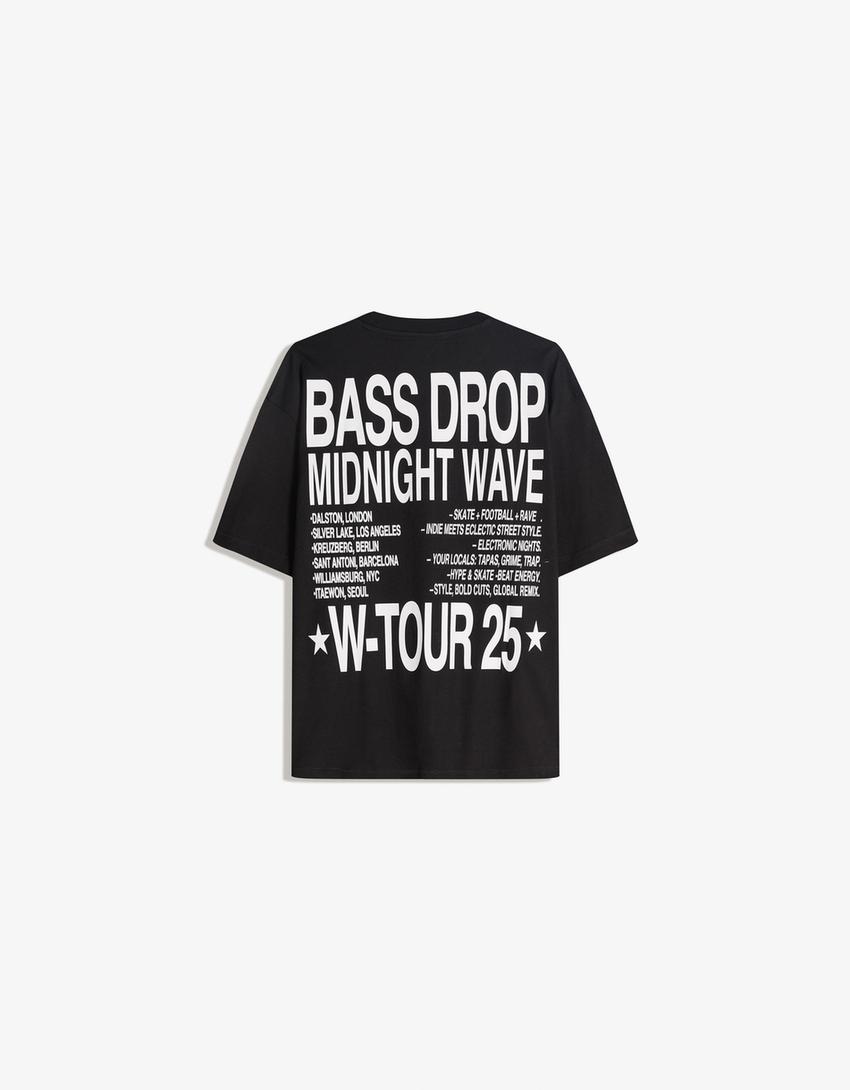 Short sleeve print T-shirt-Black