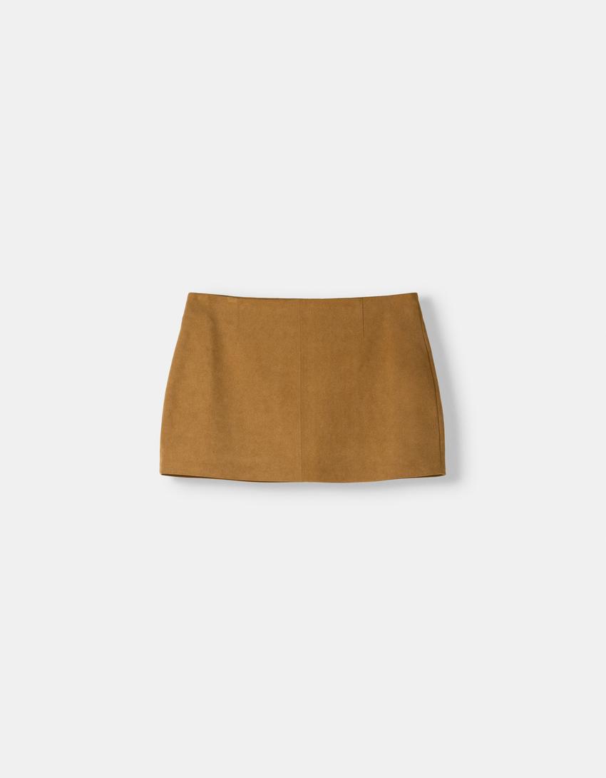 Faux suede mini skirt - BSK Teen | Bershka