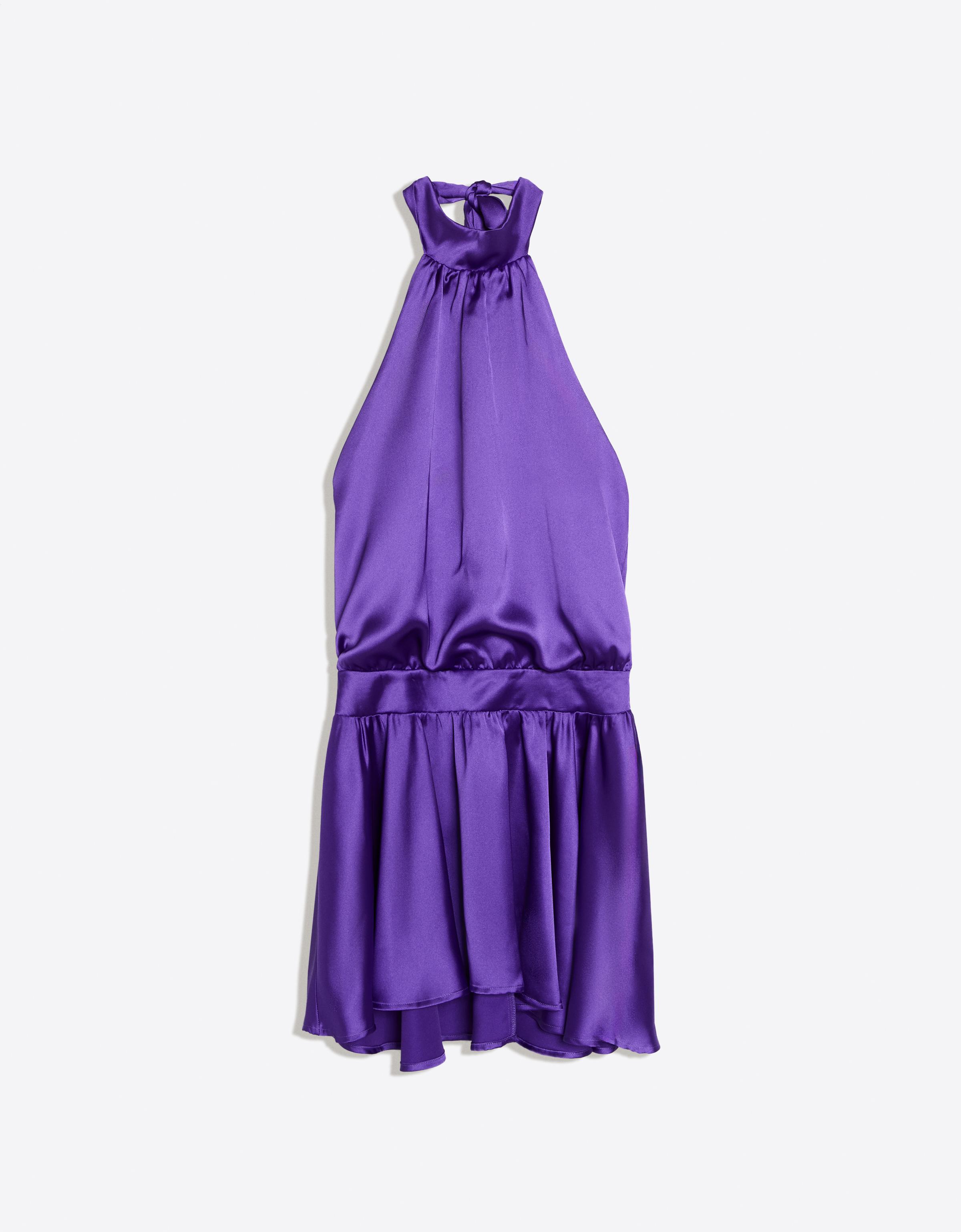 Mini halter dress with tie — Violet