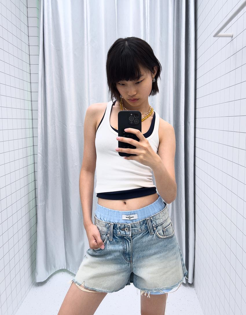 Short denim-Azul lavado