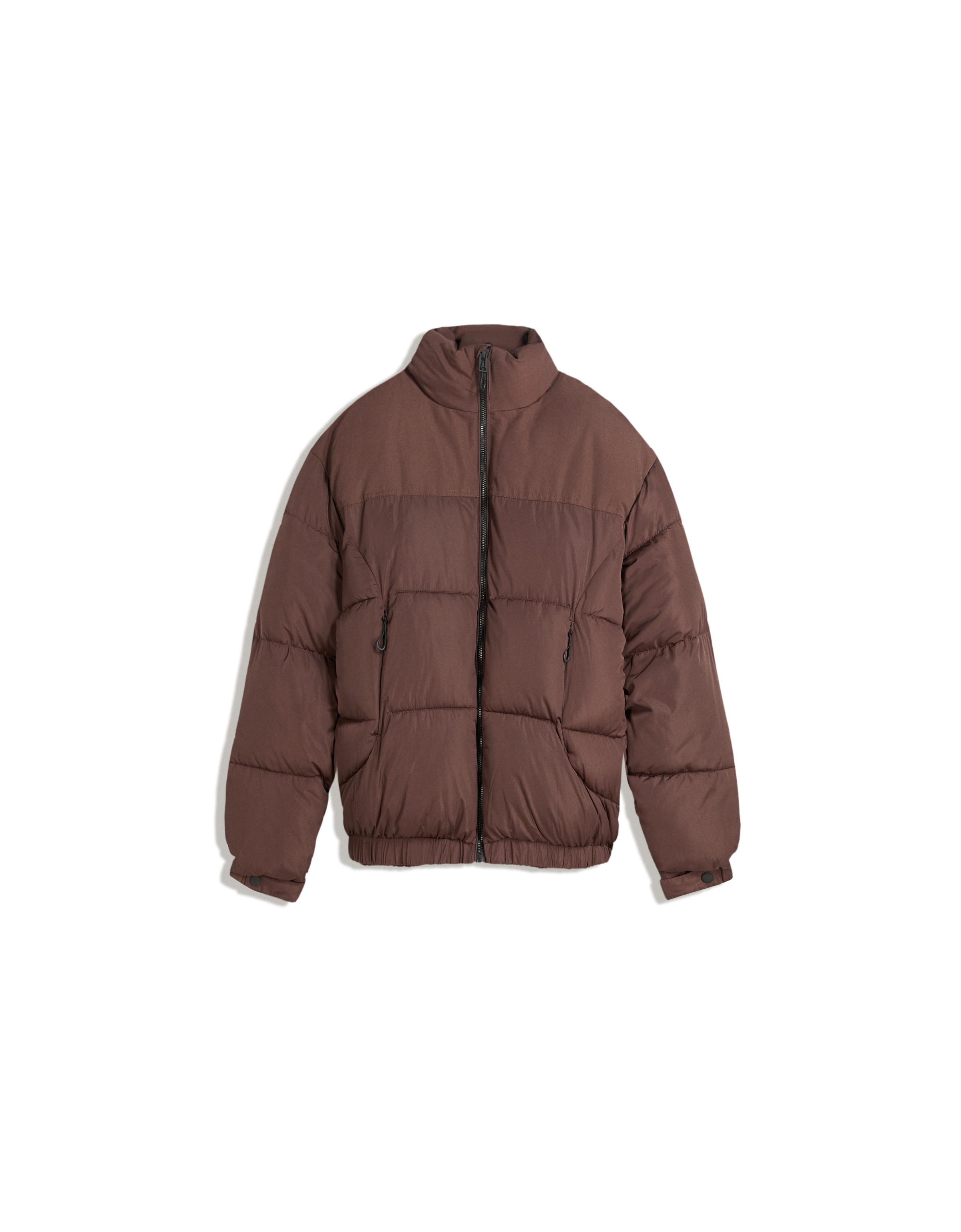 Technical puffer jacket — Brown