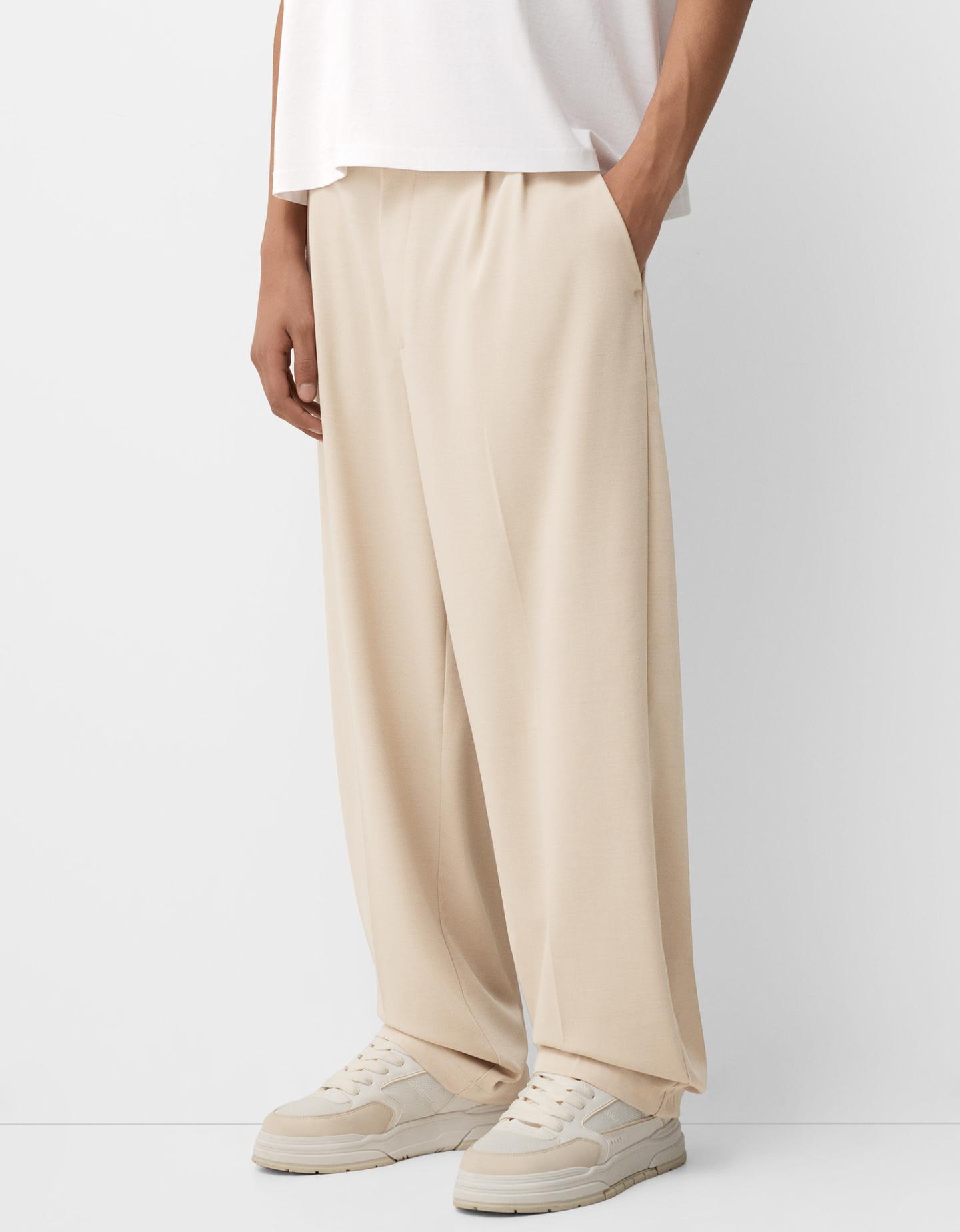 Bershka Spodnie Baggy Tailoring Mężczyzna 44 Piaskowy