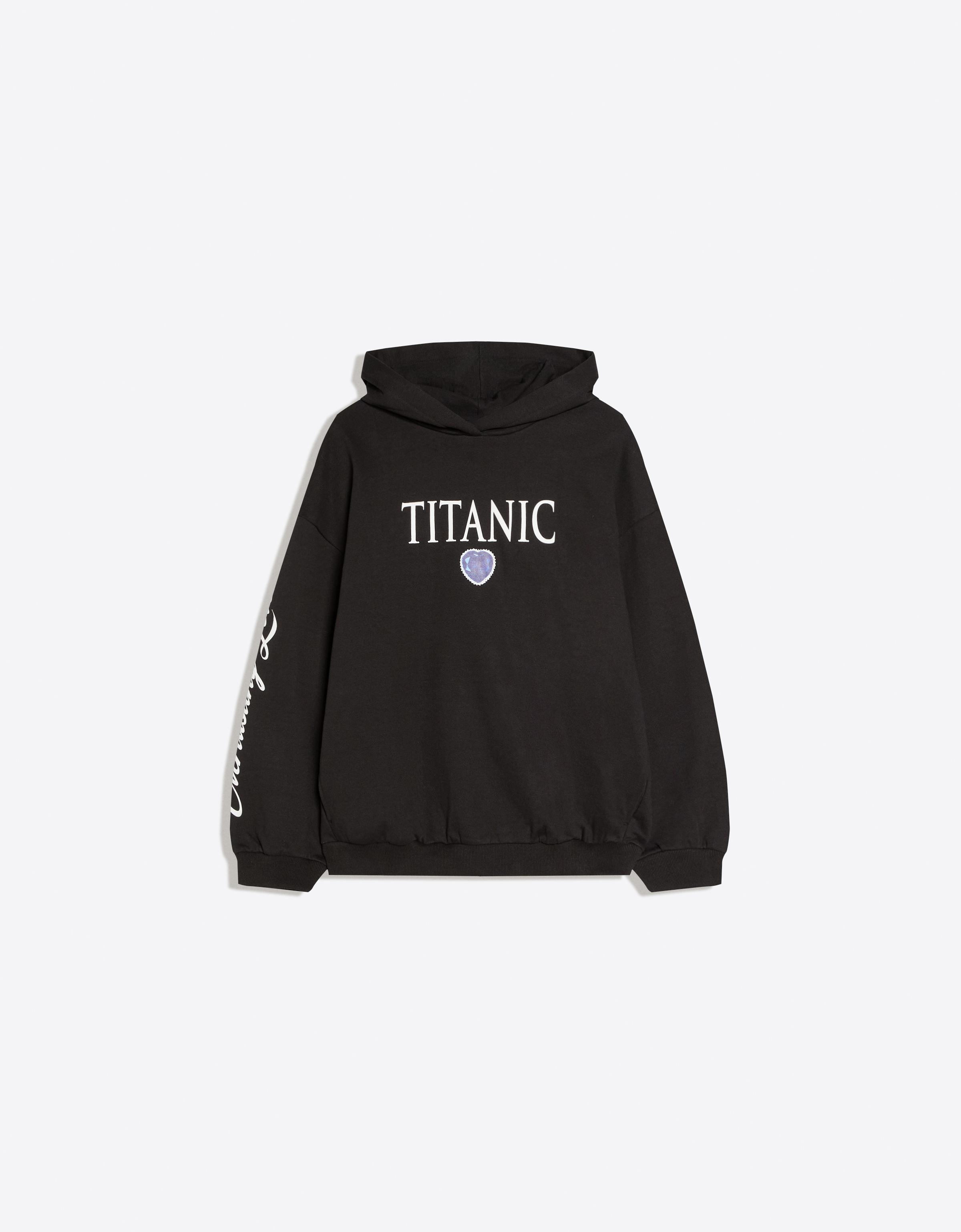 Titanic print hooded sweatshirt