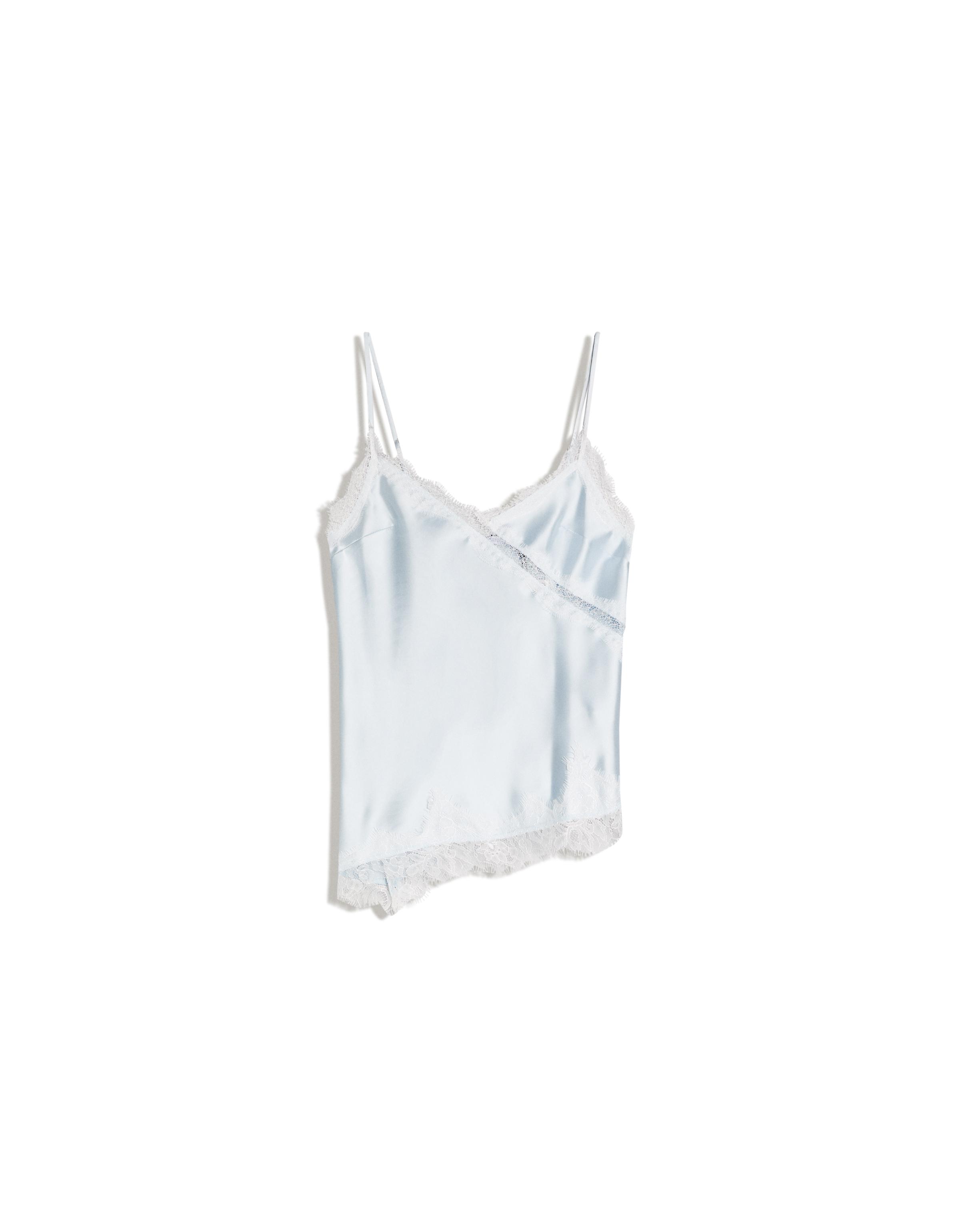 Satin asymmetric strappy top