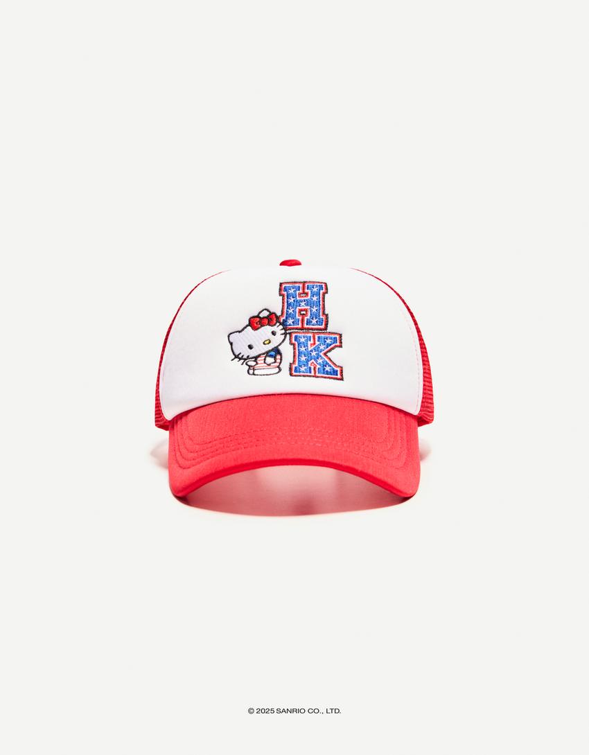 Кепка с вышивкой Hello Kitty-Красный-2