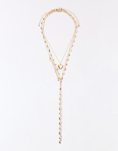 Pack of heart lariat necklaces — Gold 2