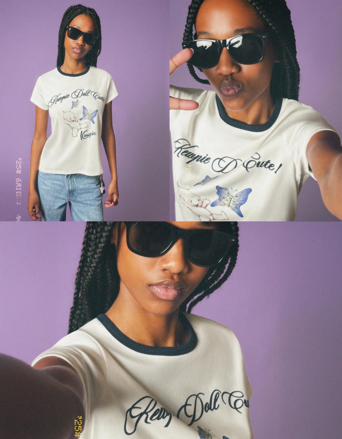 Kewpie print short-sleeve T-shirt