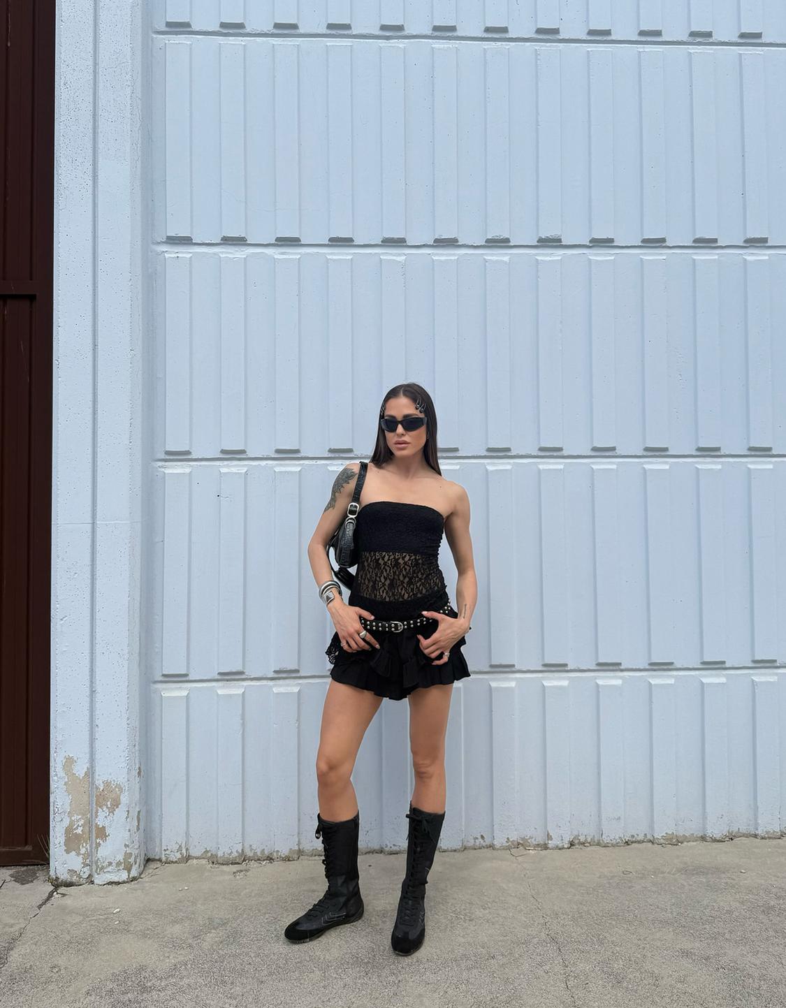 Textured boho skort