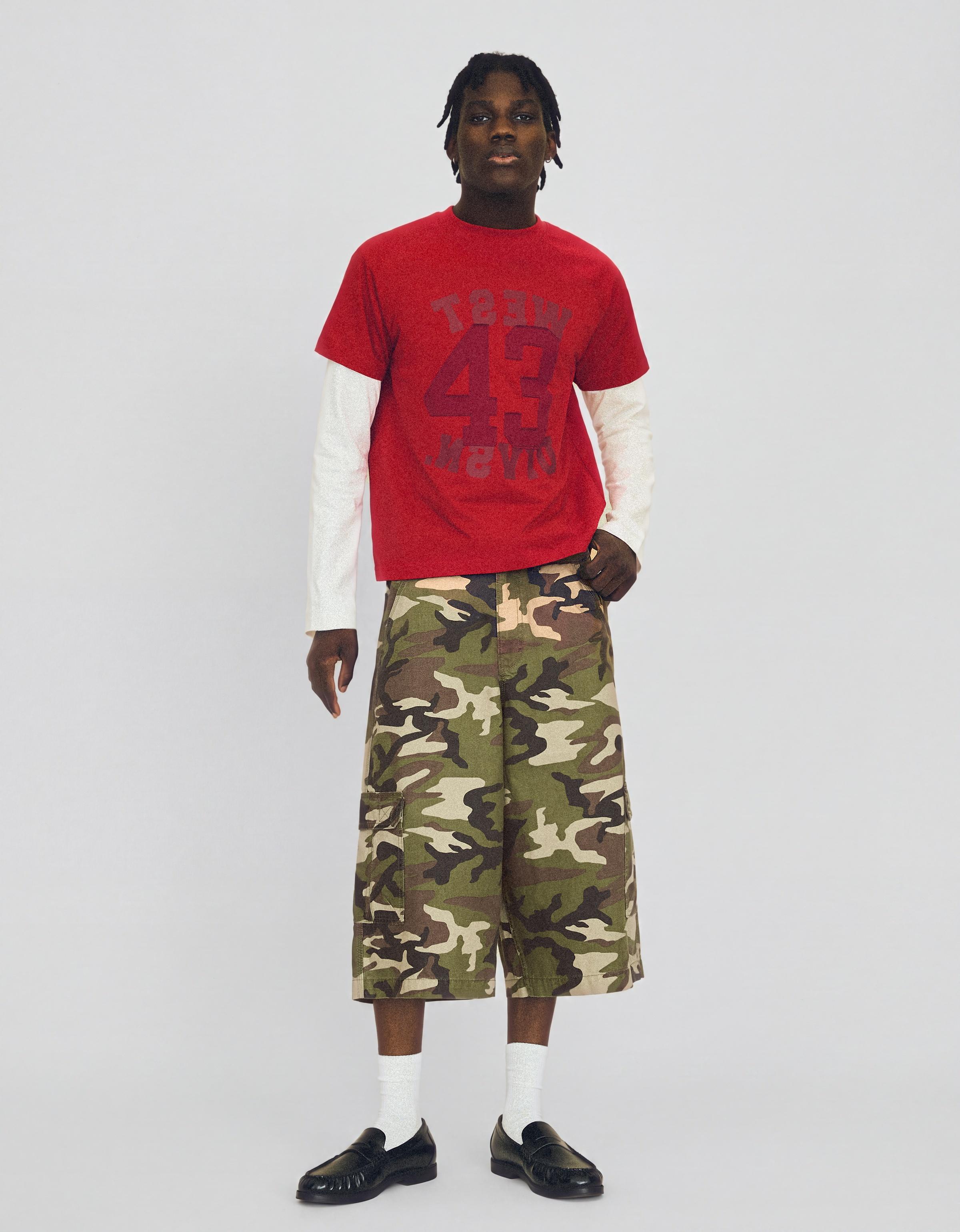 Barrel-leg jorts — Khaki