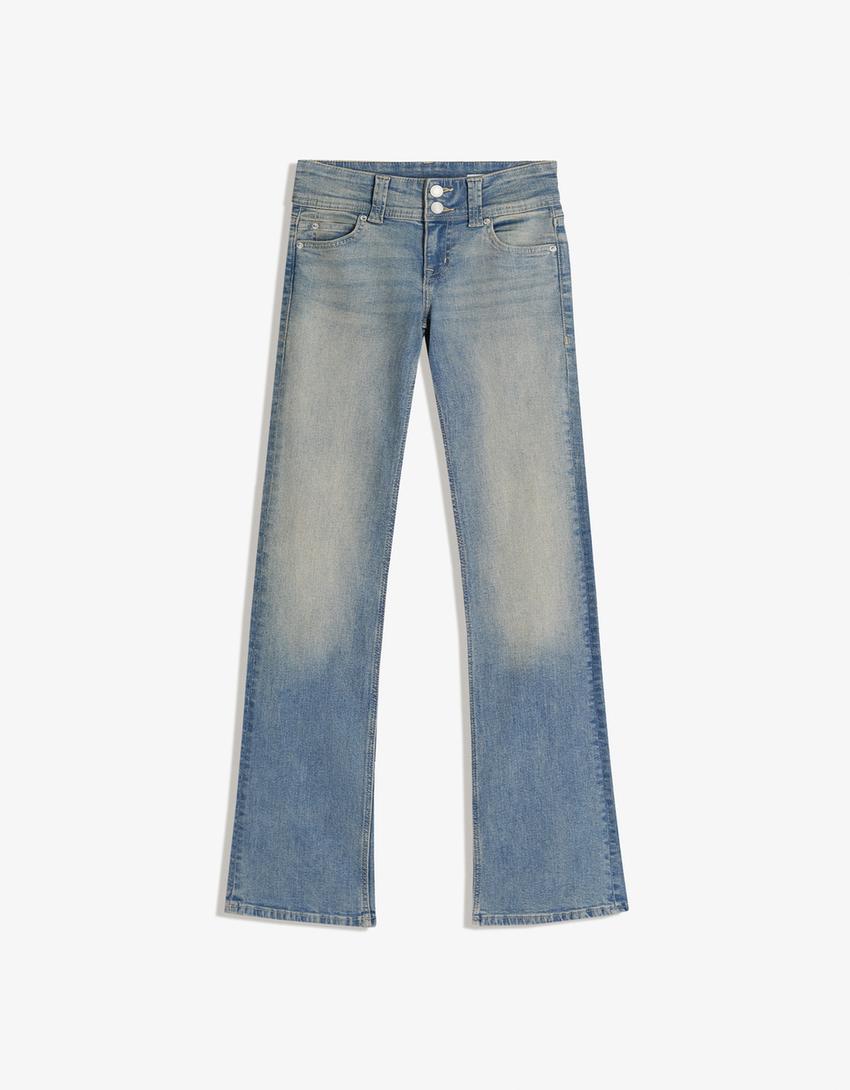 Jeans bootcut flaps-Azul lavado