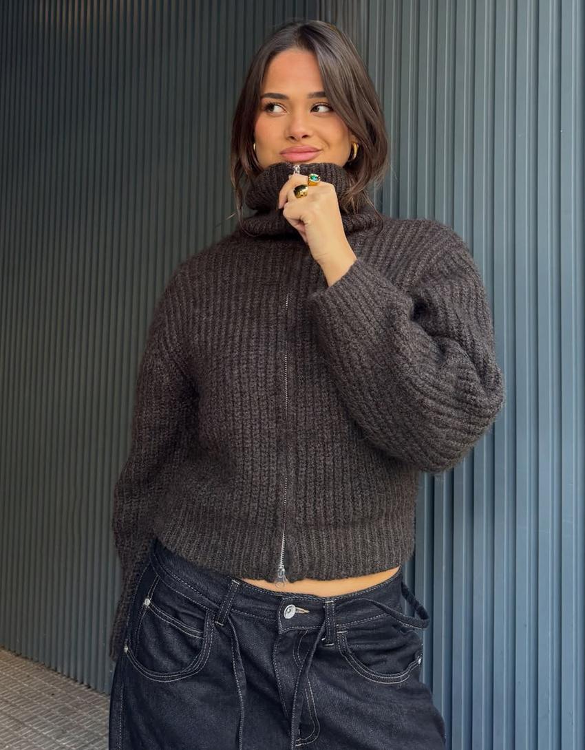 Wide-leg barrel jeans with belt-Navy