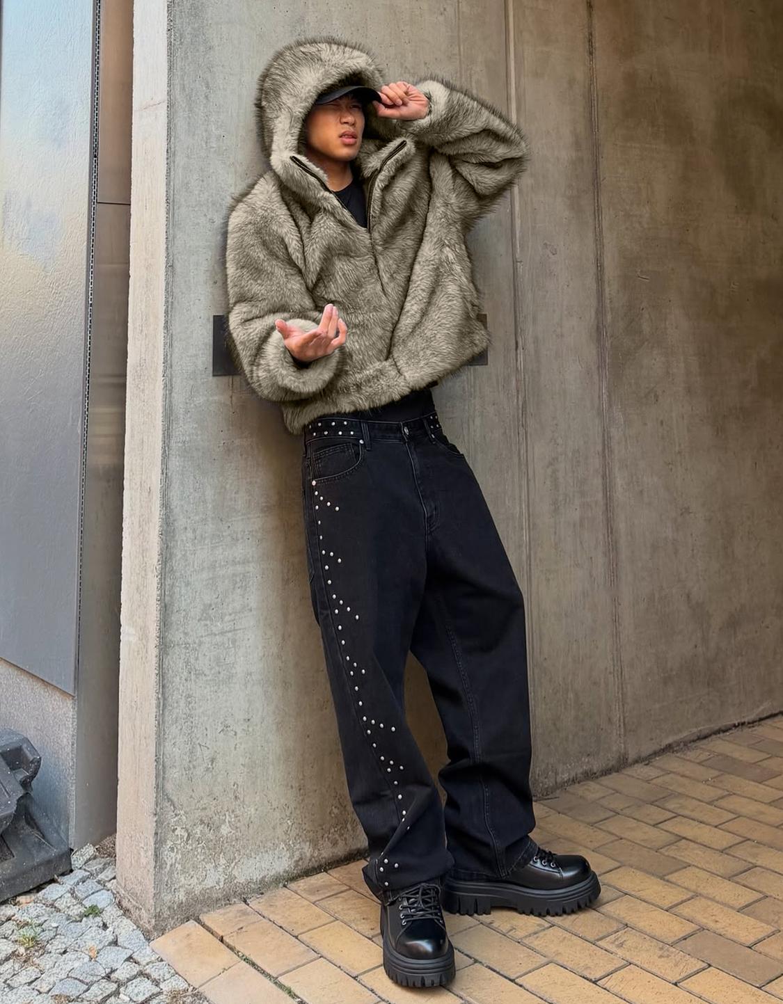 Jeans baggy fit clous