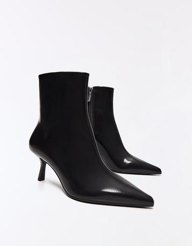 KITTEN HEEL ANKLE BOOTS — BLACK 4