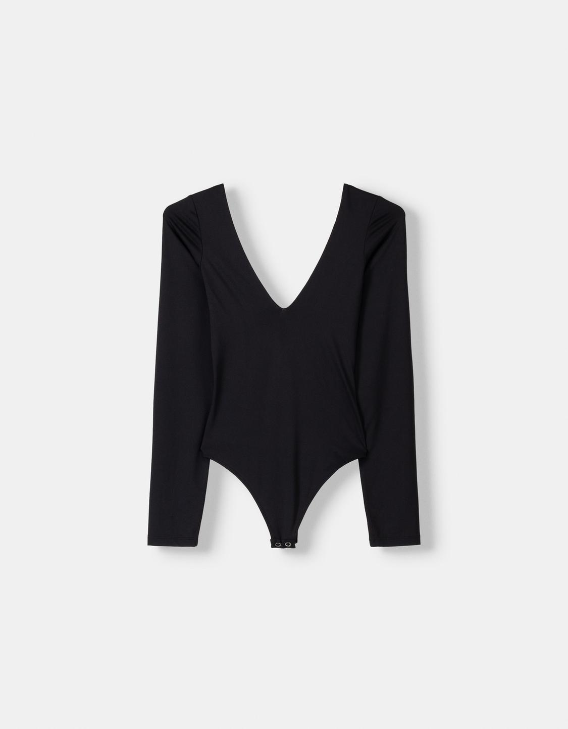 Long sleeve V-neck bodysuit