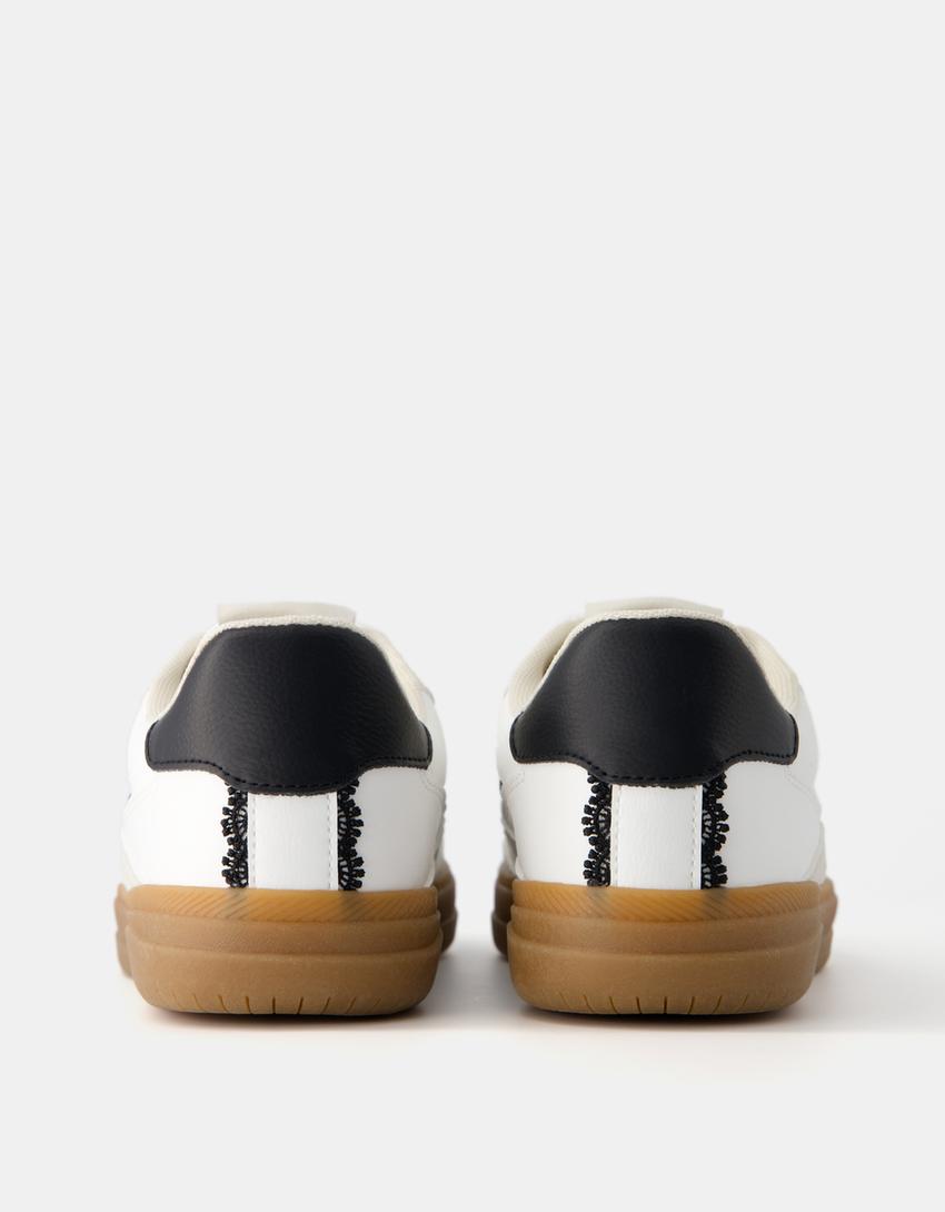 Retro-Sneaker mit Spitze-Weiss-2
