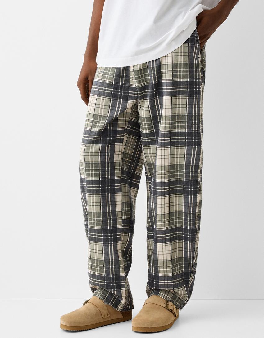 Calças balloon quadrados-Caqui-3