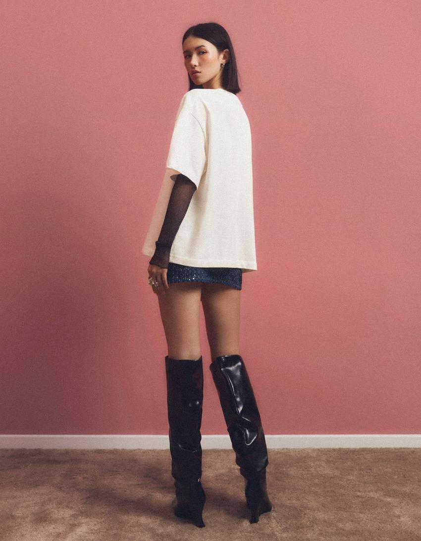 Oversize short sleeve T-shirt-Off white