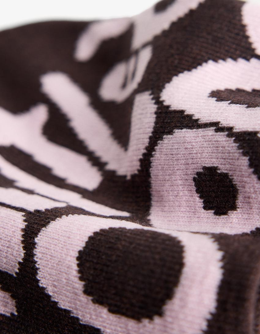Print beanie-Brown